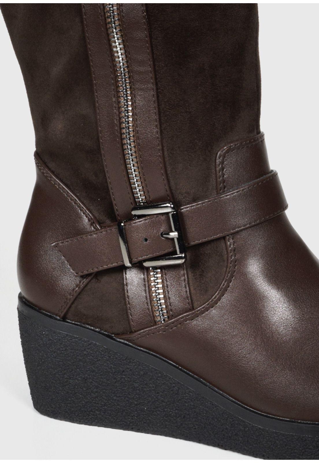 Bota Mujer Alfia Café Ancho XL-4