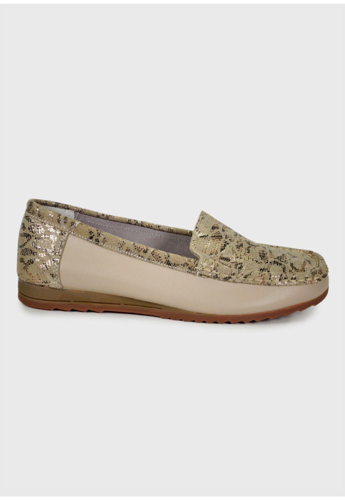 Mocasín Cuero Ethel Dorado Snake-2