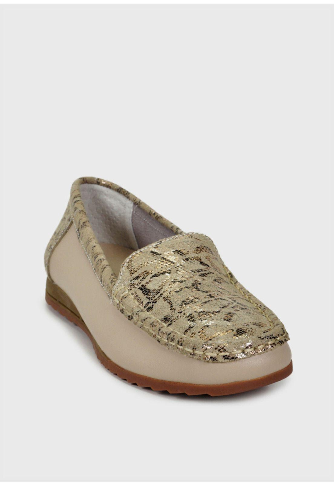 Mocasín Cuero Ethel Dorado Snake-3
