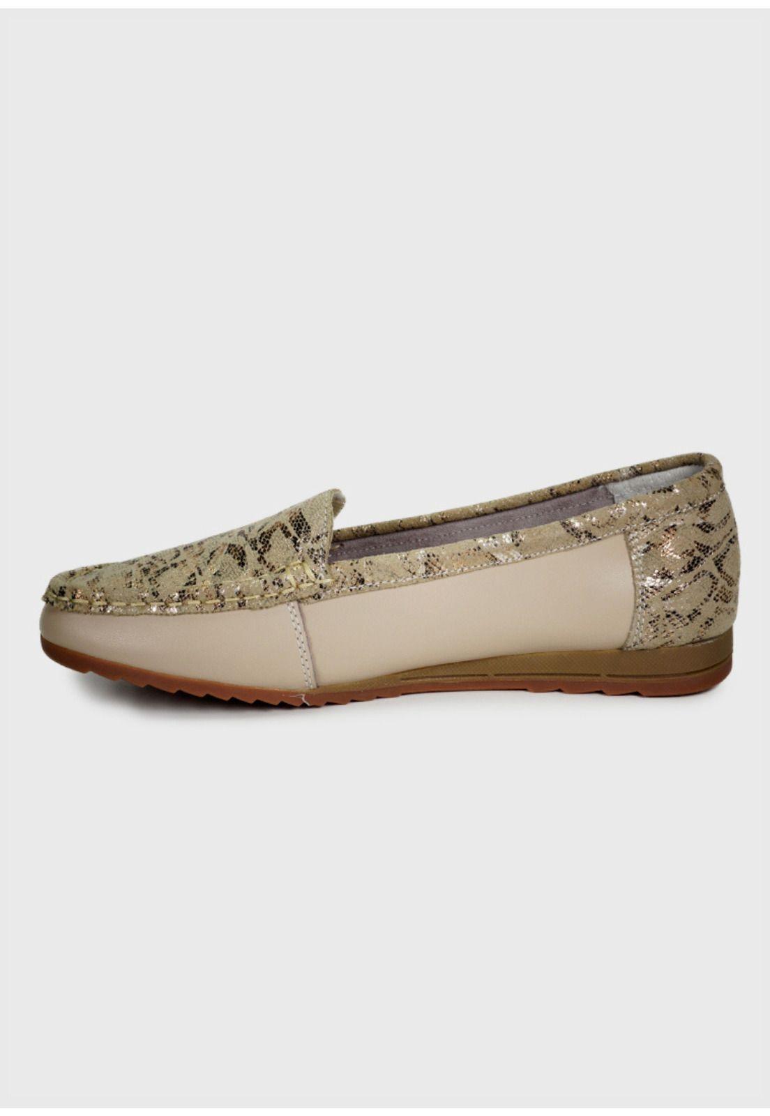 Mocasín Cuero Ethel Dorado Snake-4