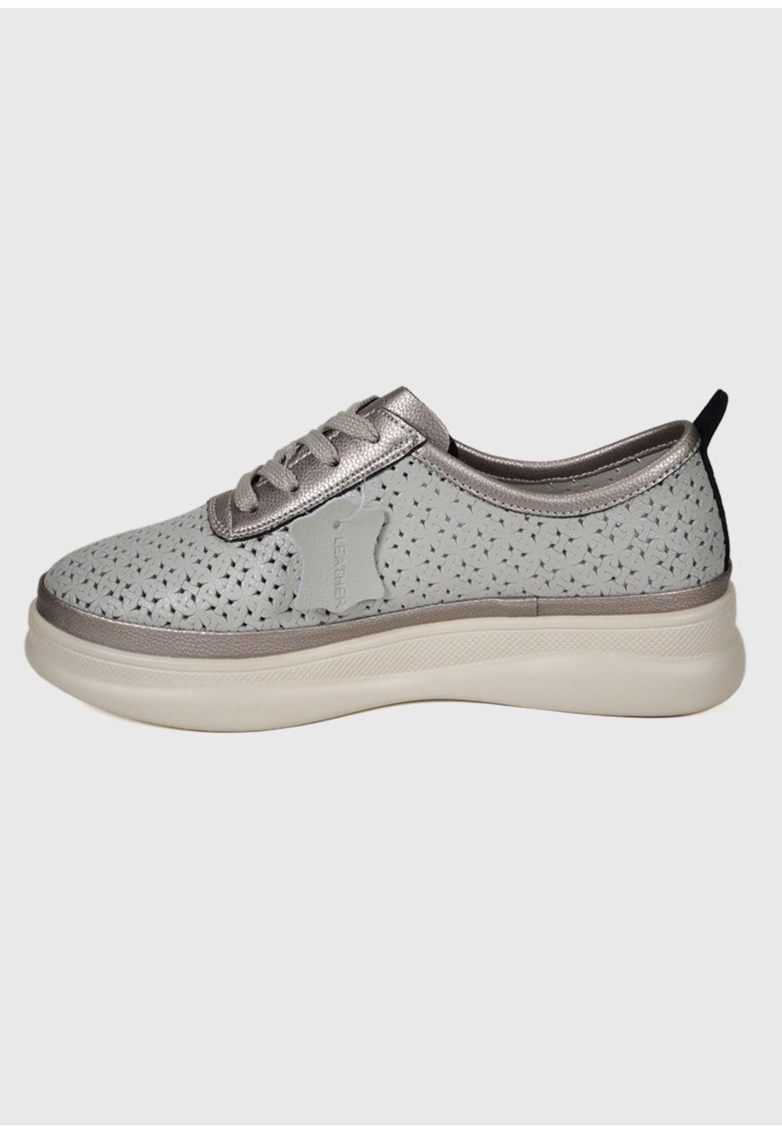 Zapatilla Cuero Jenaras Gris-4