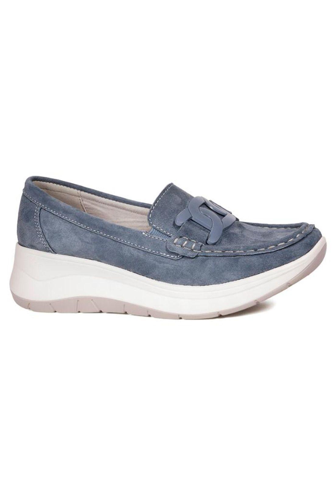 Mocasín Cuero Cecilia Azul-0