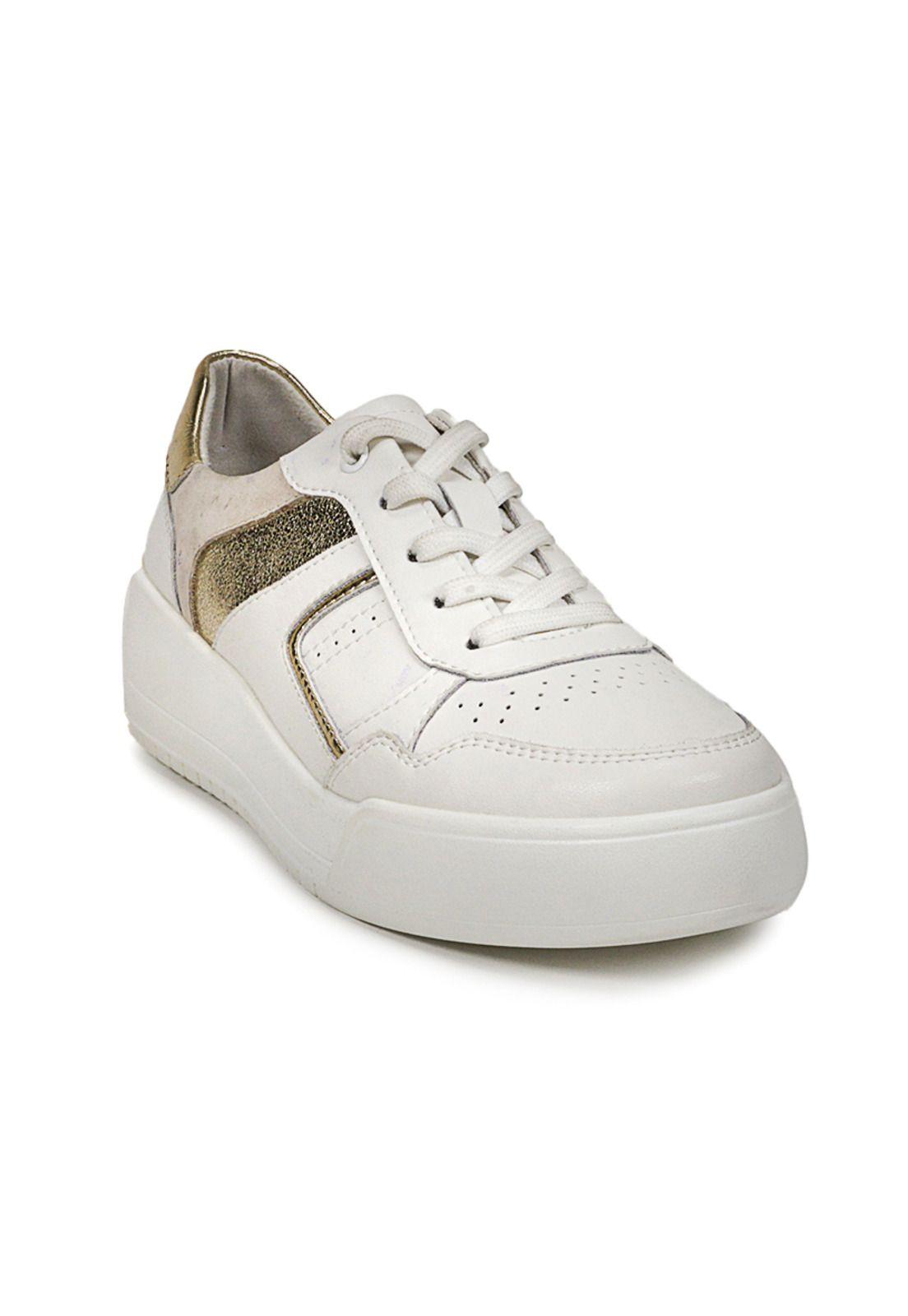 Zapatilla Cuero Arden Blanco Dorado-2