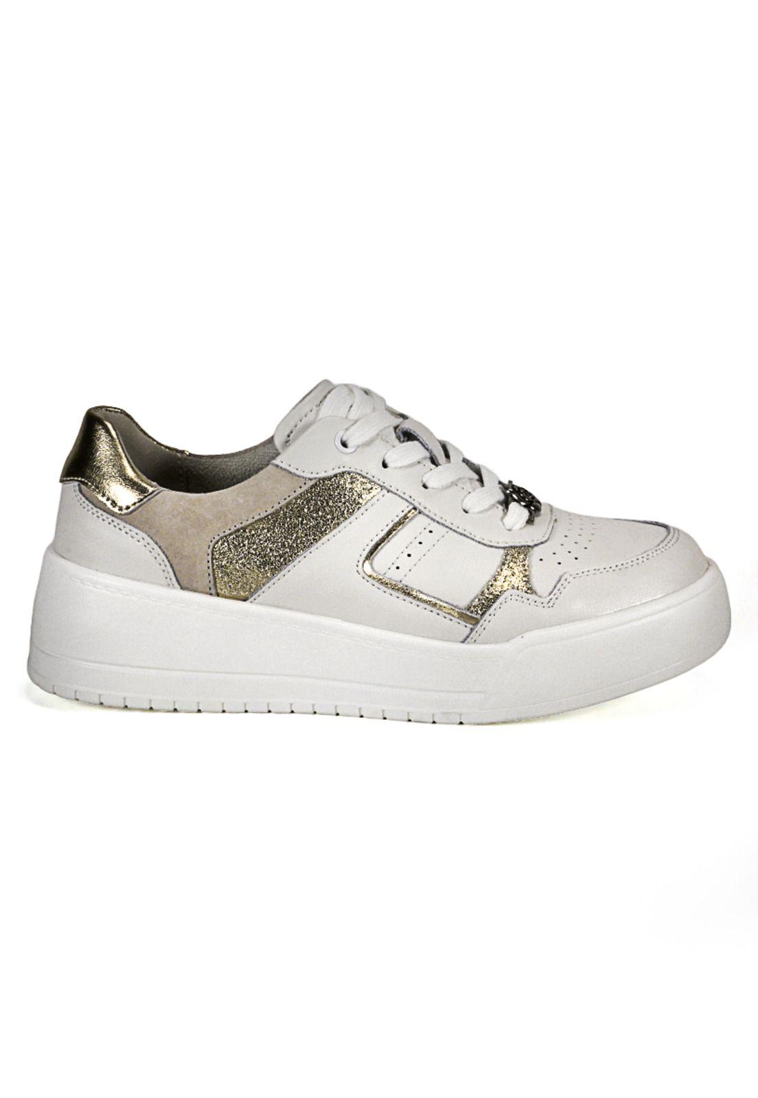 Zapatilla Cuero Arden Blanco Dorado-1