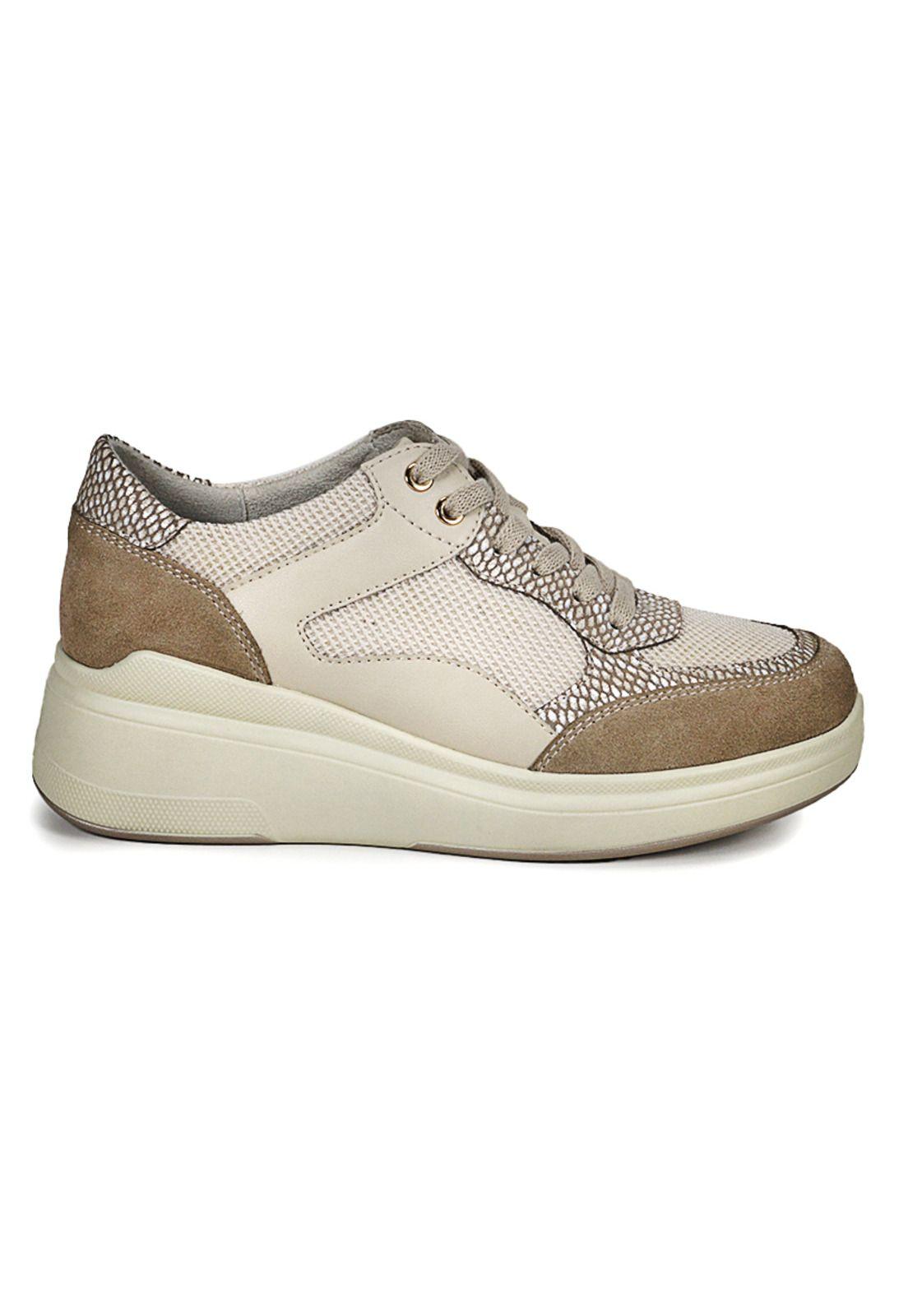 Zapatilla Cuero Danette Beige-1