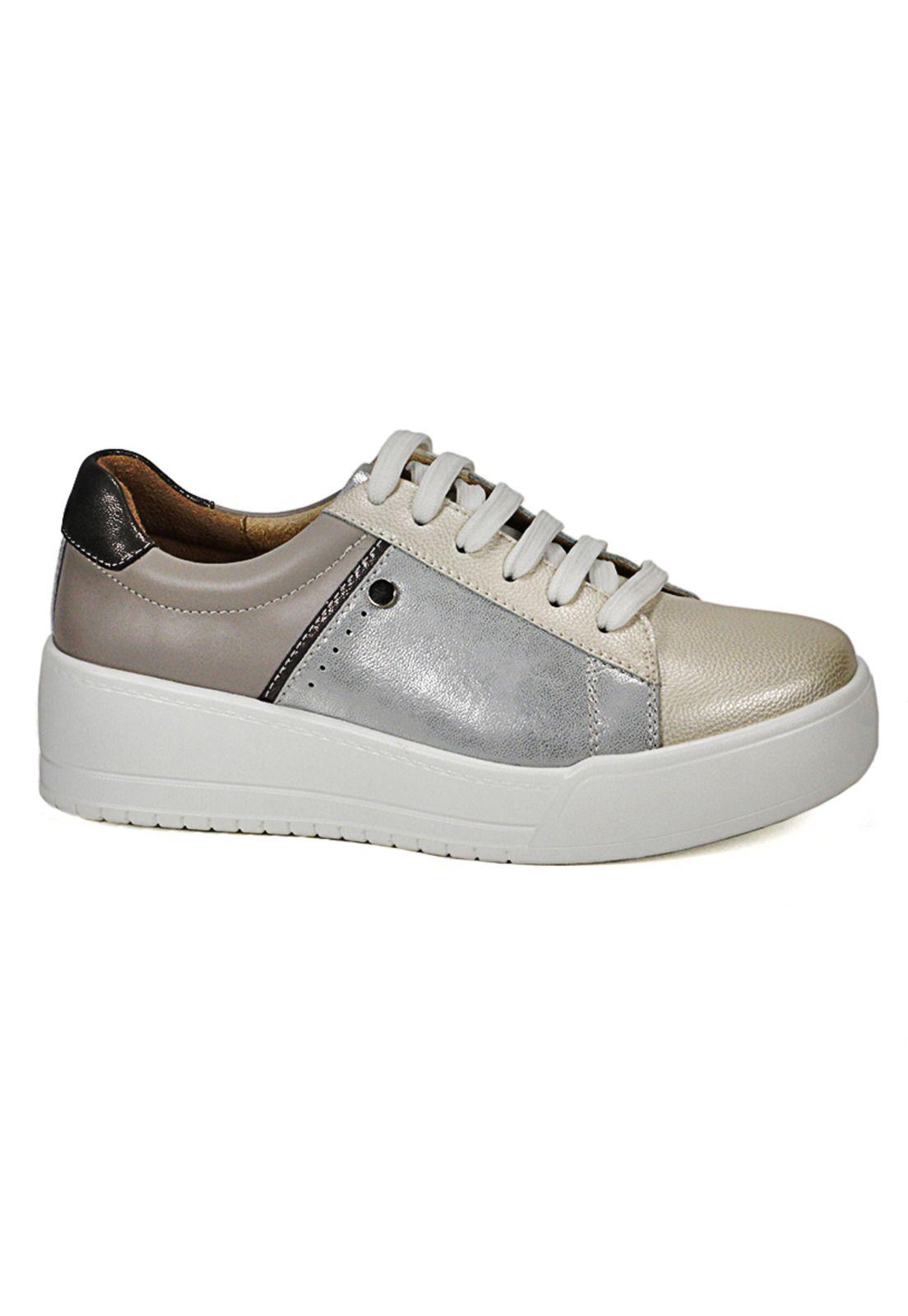 Zapatilla Cuero Bora Plateado-0