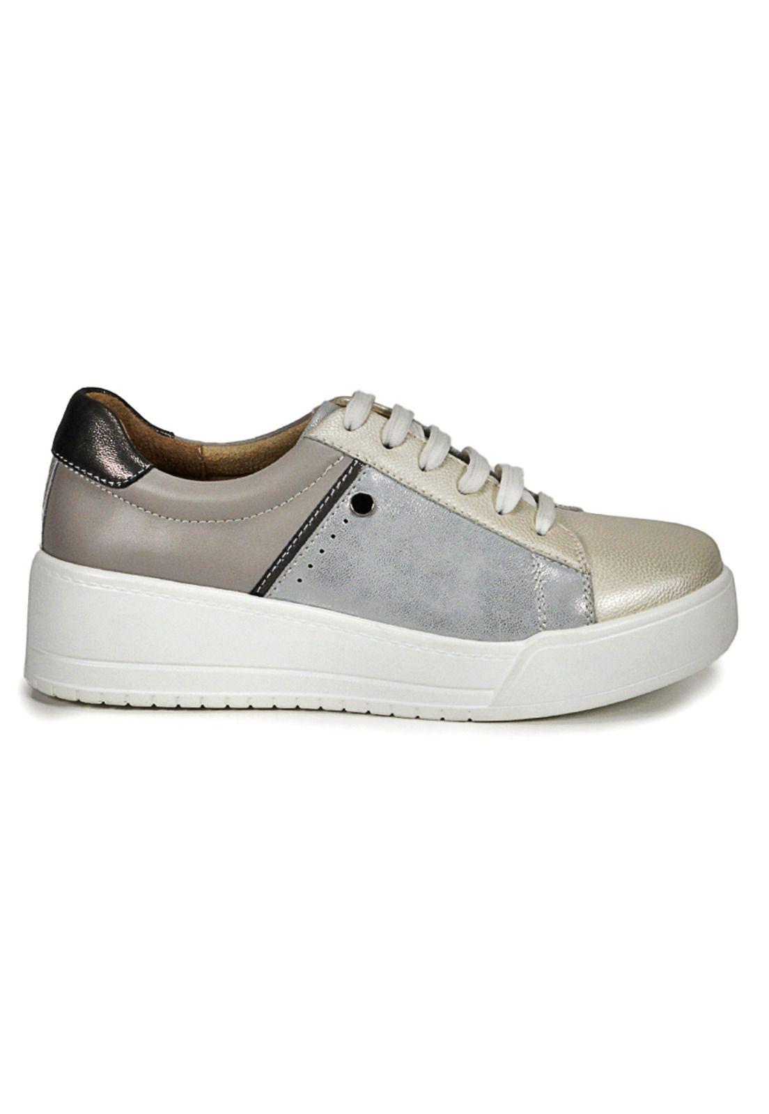 Zapatilla Cuero Bora Plateado-1