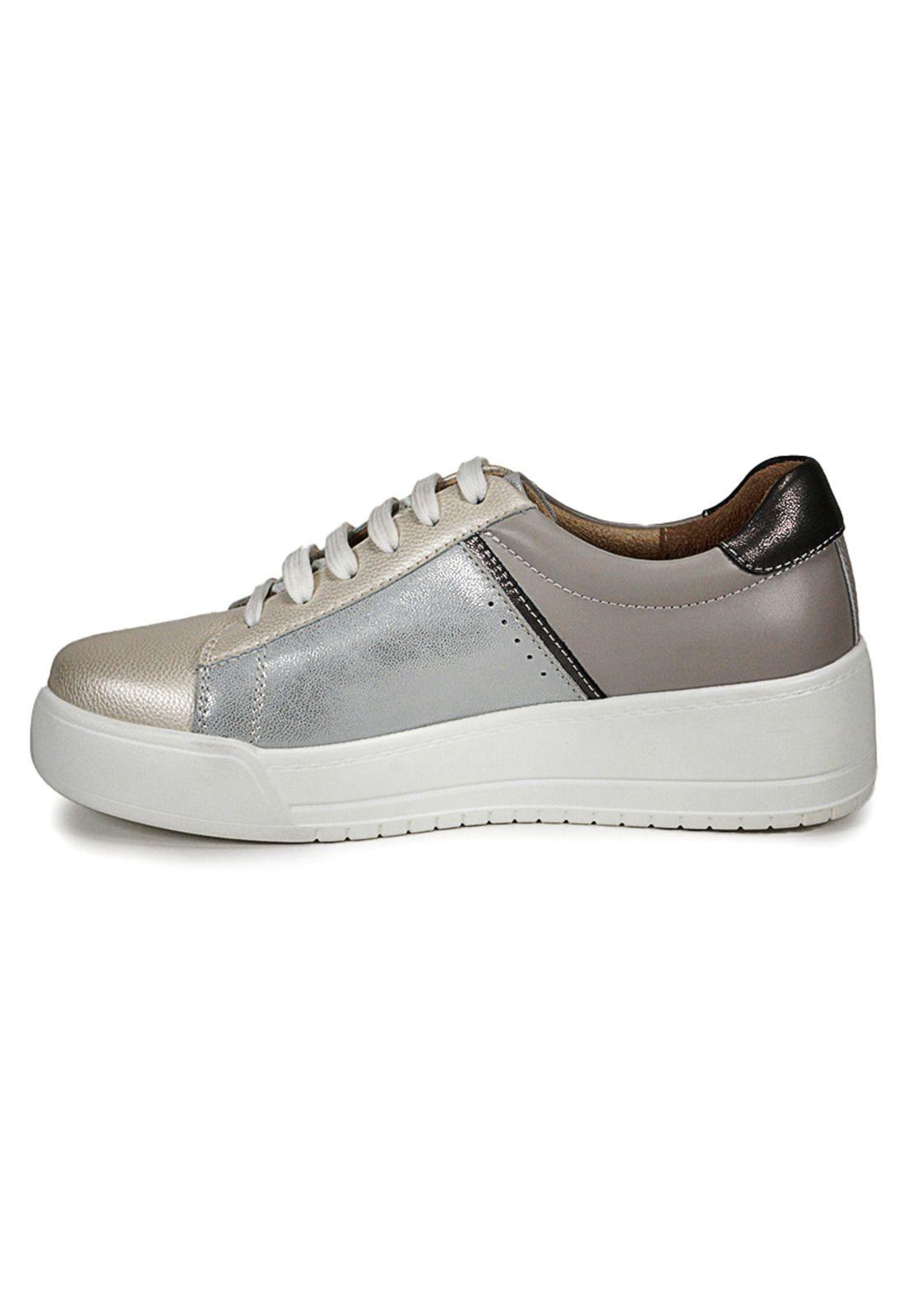 Zapatilla Cuero Bora Plateado-4