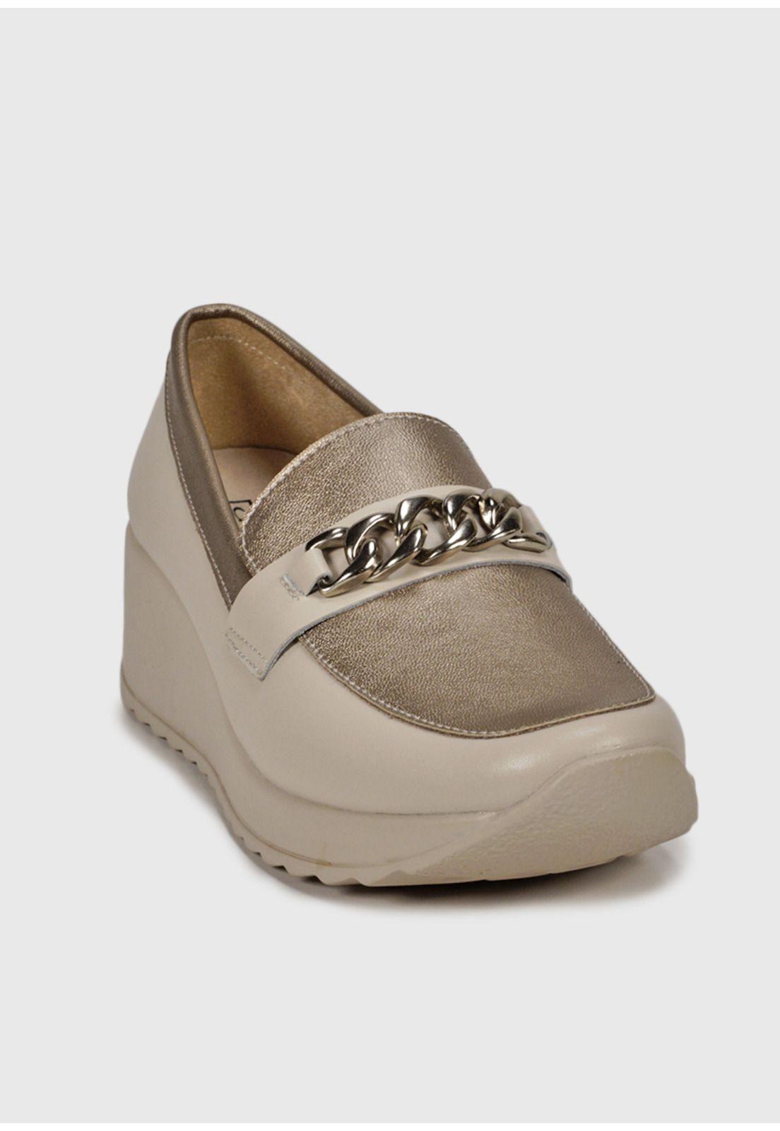 Mocasín Cuero Venisia Dorado-2