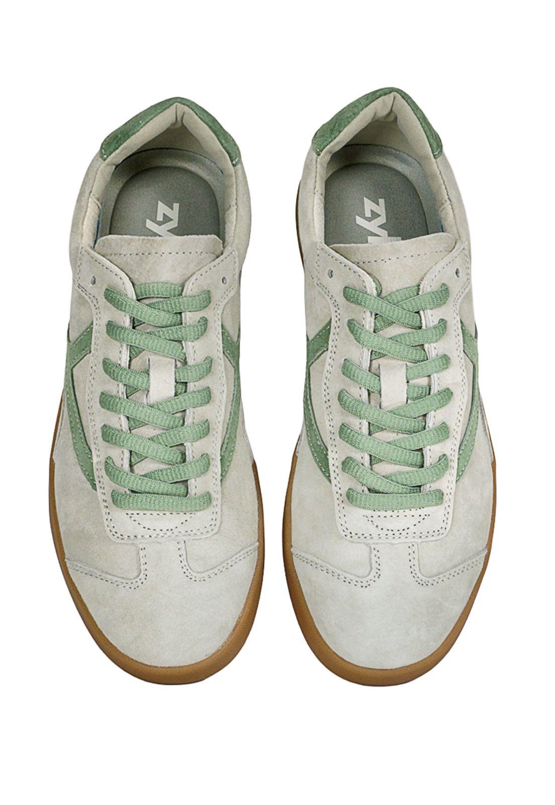 Zapatilla Cuero Urbana Amanda Verde Agua-2