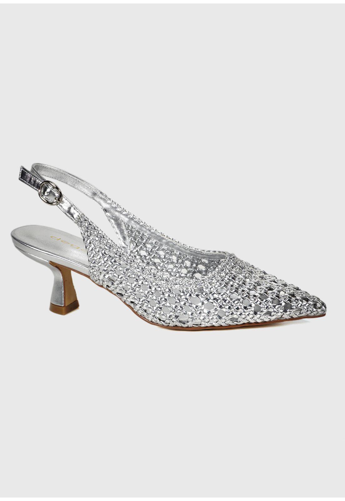 Sandalia Cuero Giovanela Plateado-0