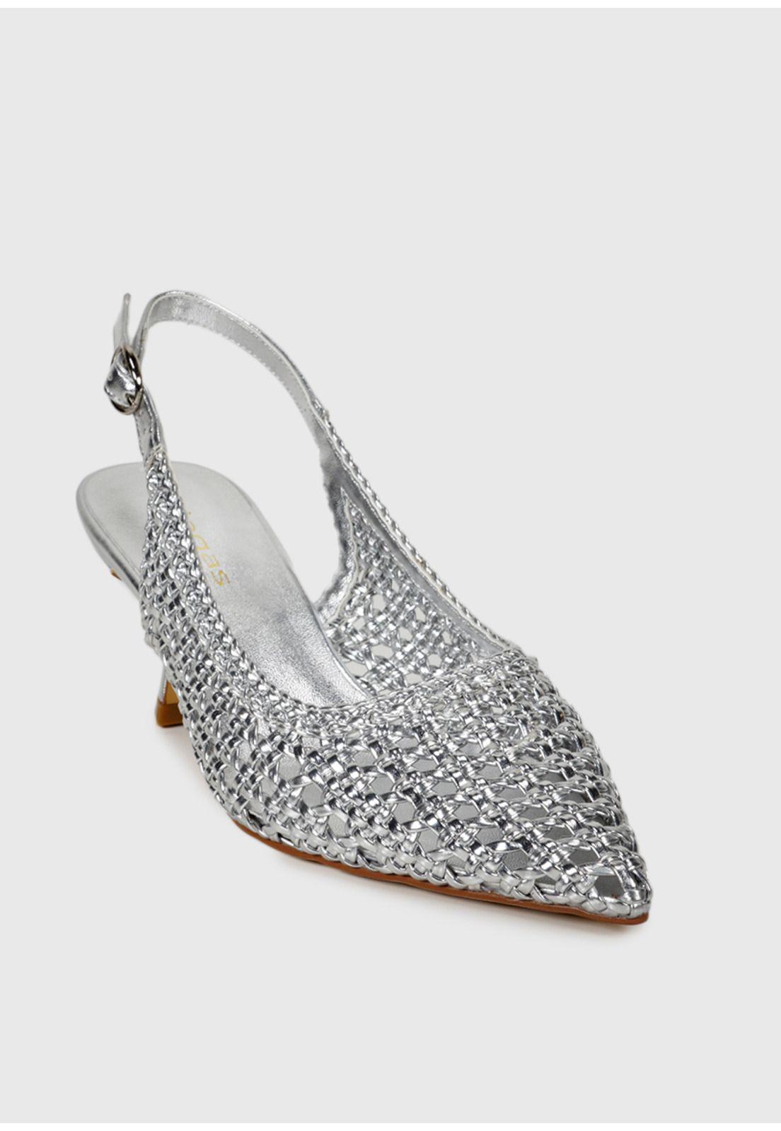 Sandalia Cuero Giovanela Plateado-2