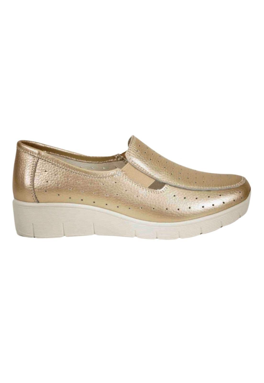 Mocasín Cuero Aranna Dorado-0
