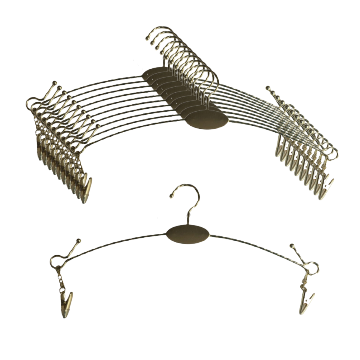 Pack 10 Colgadores Elegantes De Lencería Color Oro-0