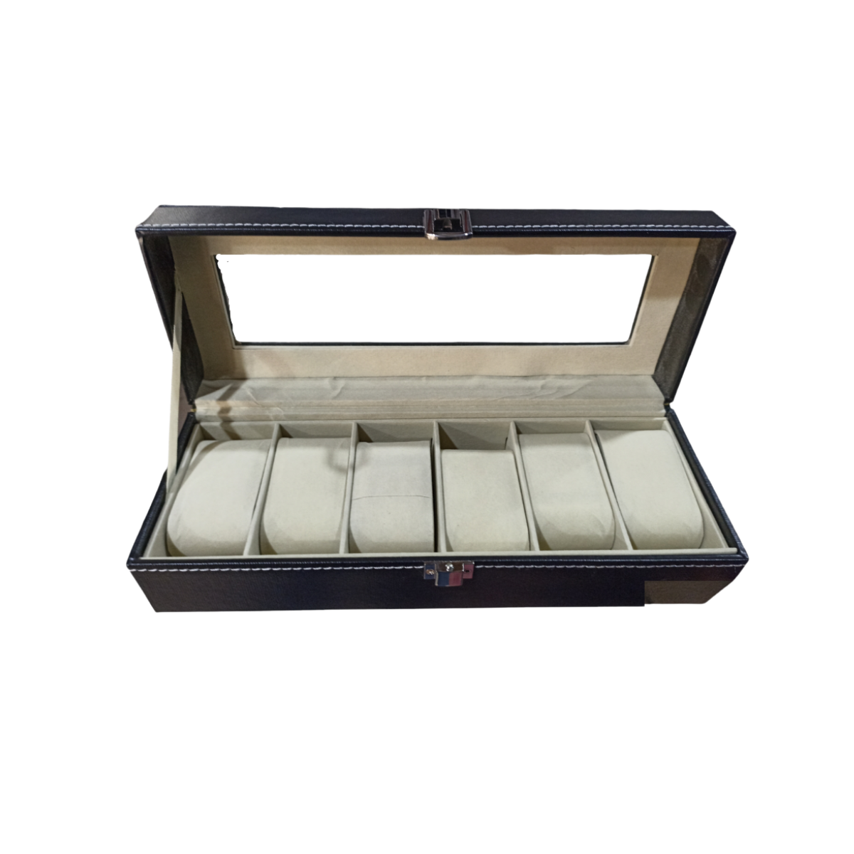 Caja Organizadora Estuche Para 6 Relojes Ecocuero Exhibidor-1