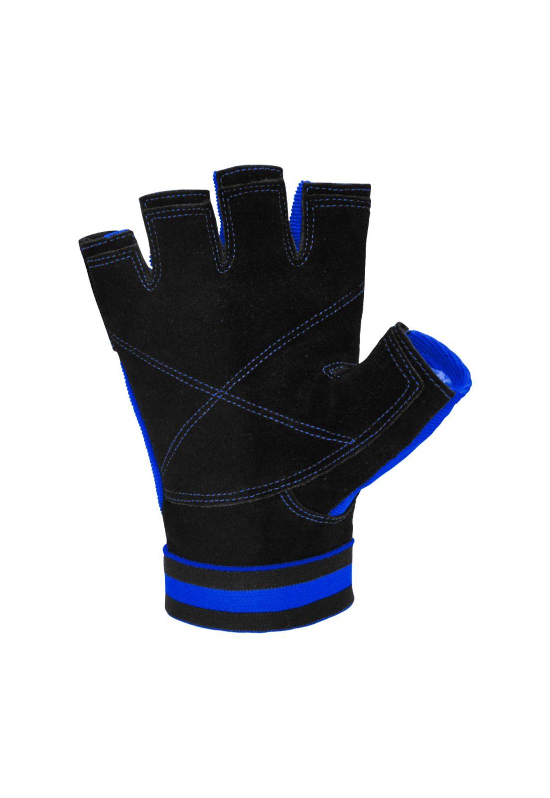 Guante Fitness Torpedo Cuero Negro - Azul-1