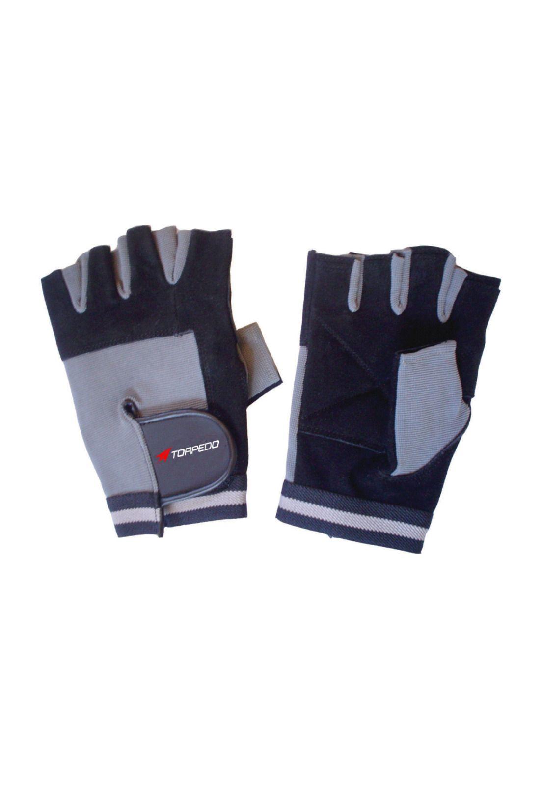 GUANTE FITNESS TORPEDO CUERO SPANDEX NG-GR -2