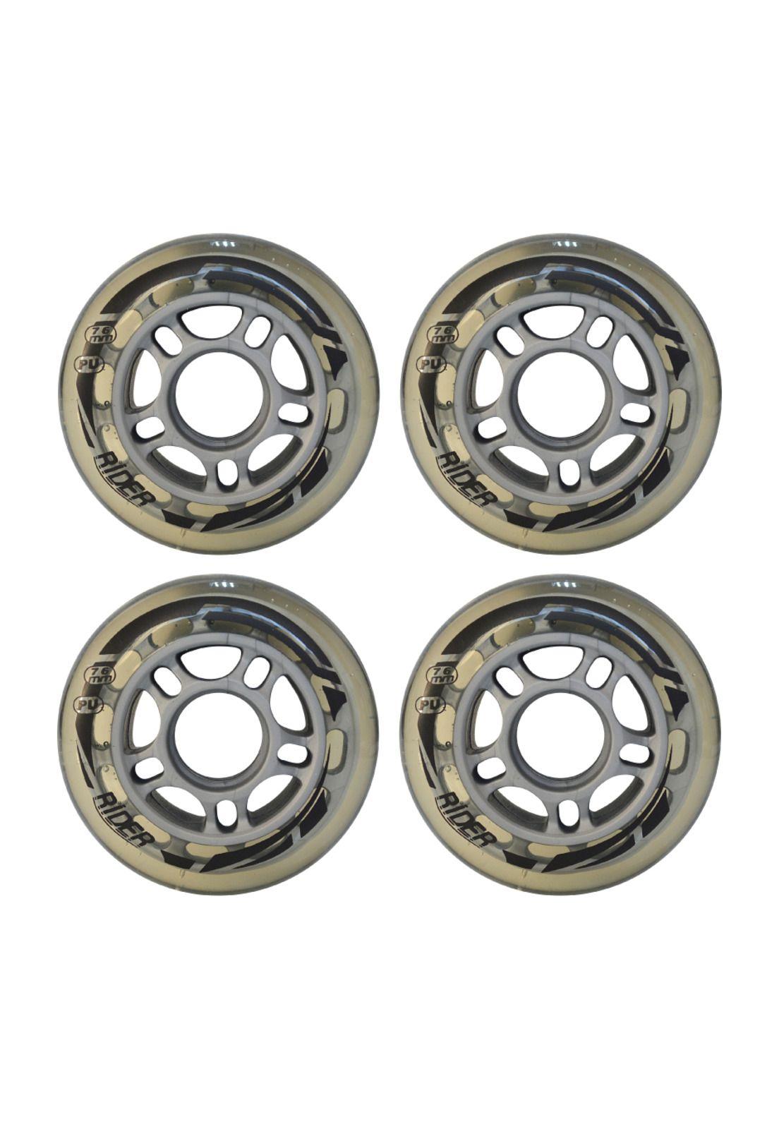 Set 4 Ruedas Rider Repuesto Transparente 76 mm-2