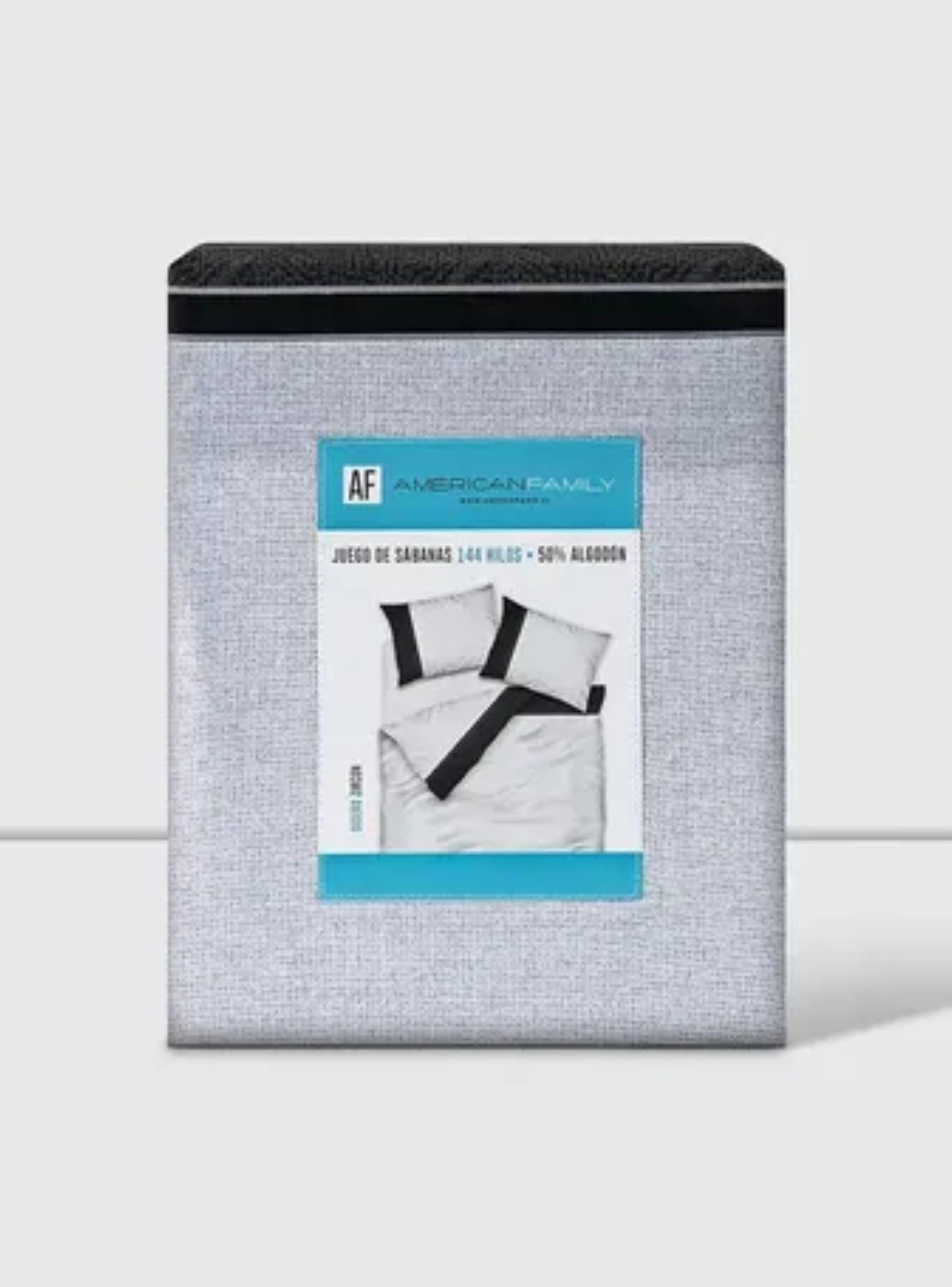 Sabanas 1.5 Plazas  AF Cannon 144 Hilos  Zircon Negro-2