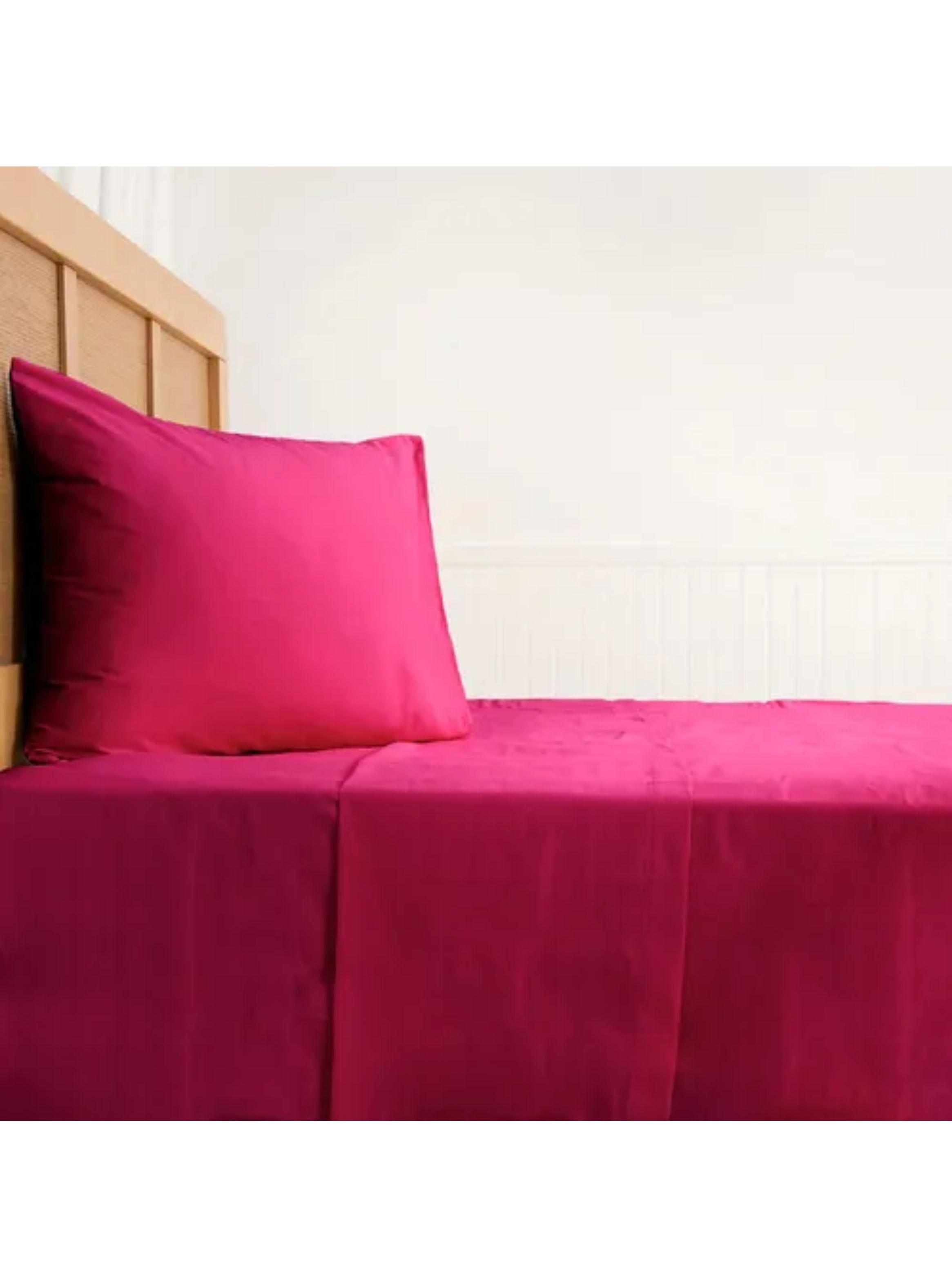 Sabanas 2 Plaza 144 Hilos Marca Mashini  fuscia-1