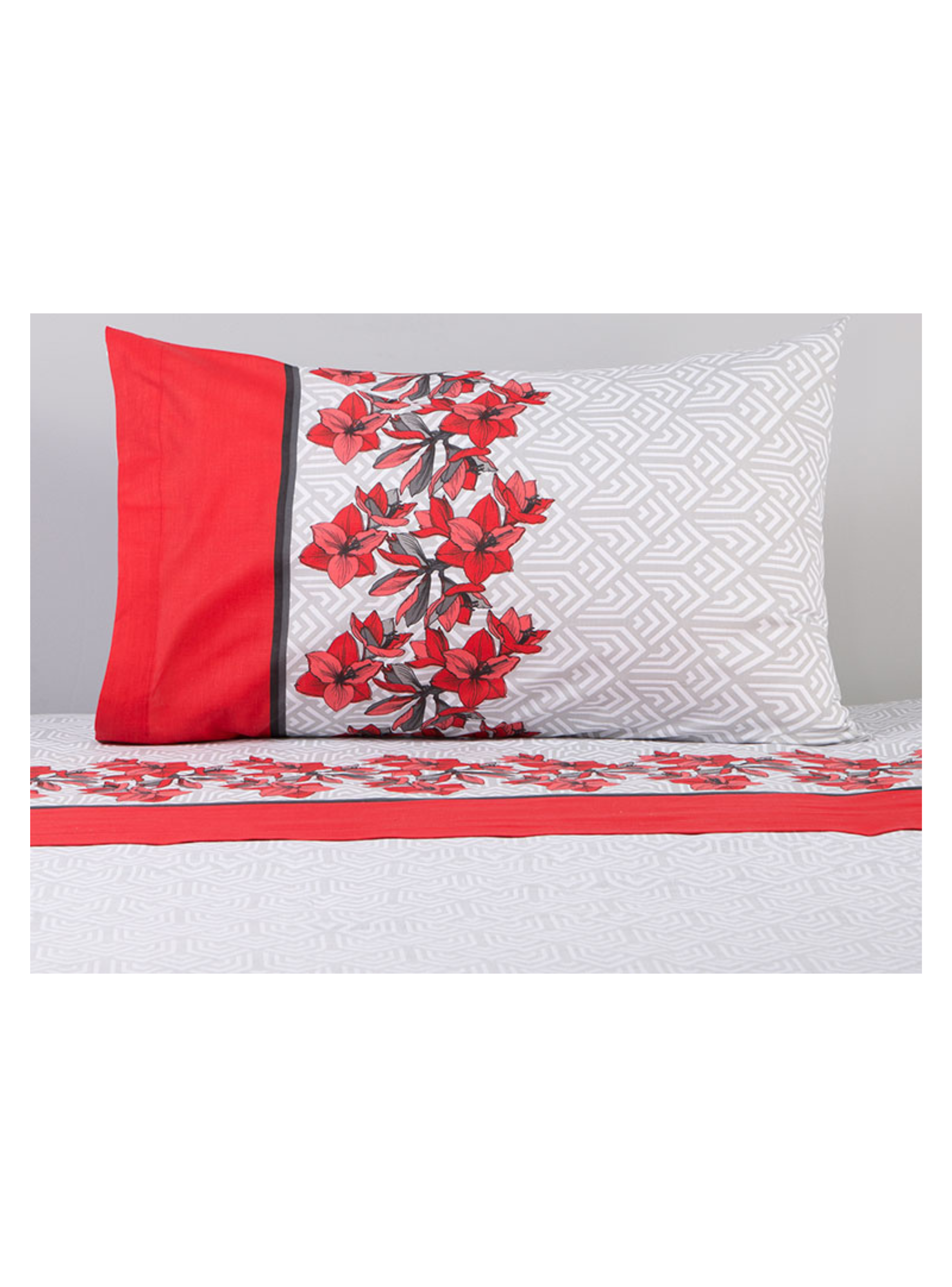 Sabanas Af Cannon 144 Hilos Plaza 1.5 Black and Red-0