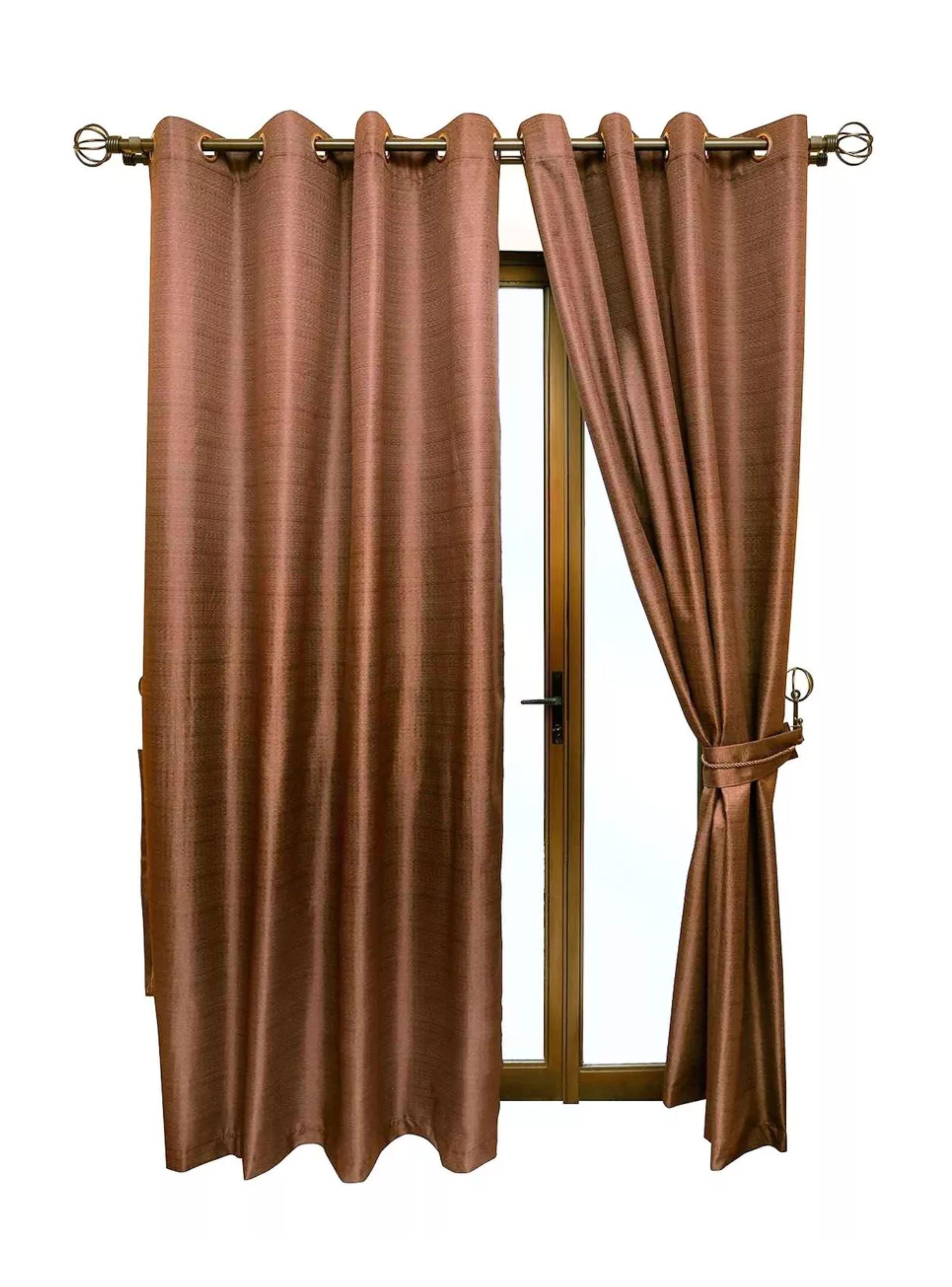 Cortinas Mónaco 140x220cm Set De 8 Piezas Marca Idetex Chocolate -2