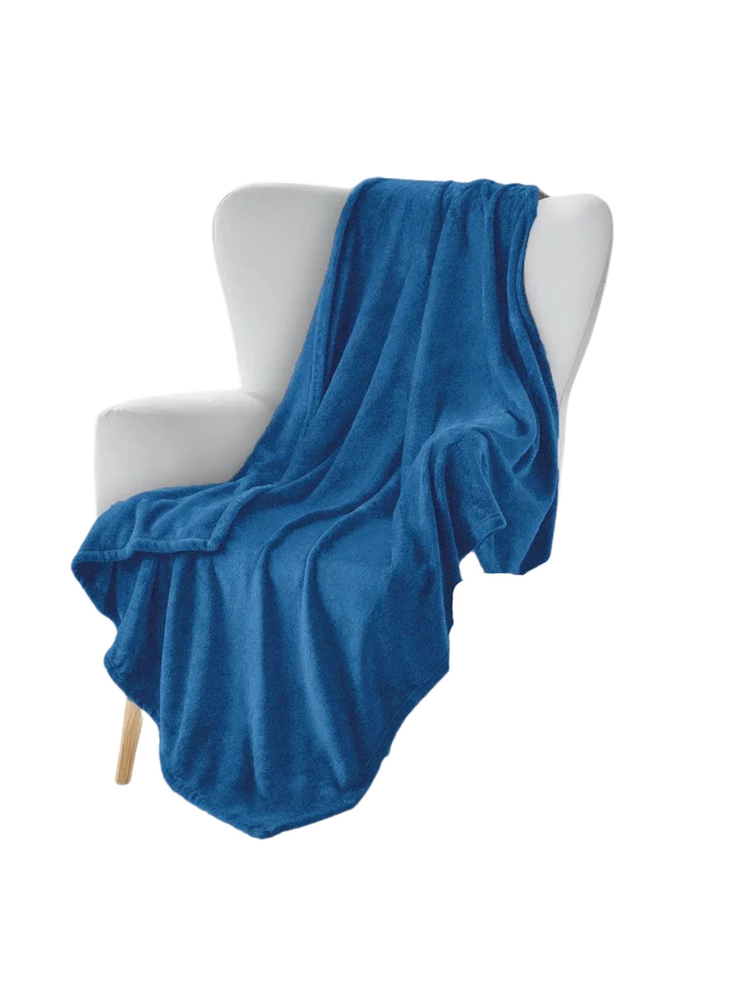 Frazada De Lana Illusions 2 Plazas 200x210cm Azul -1
