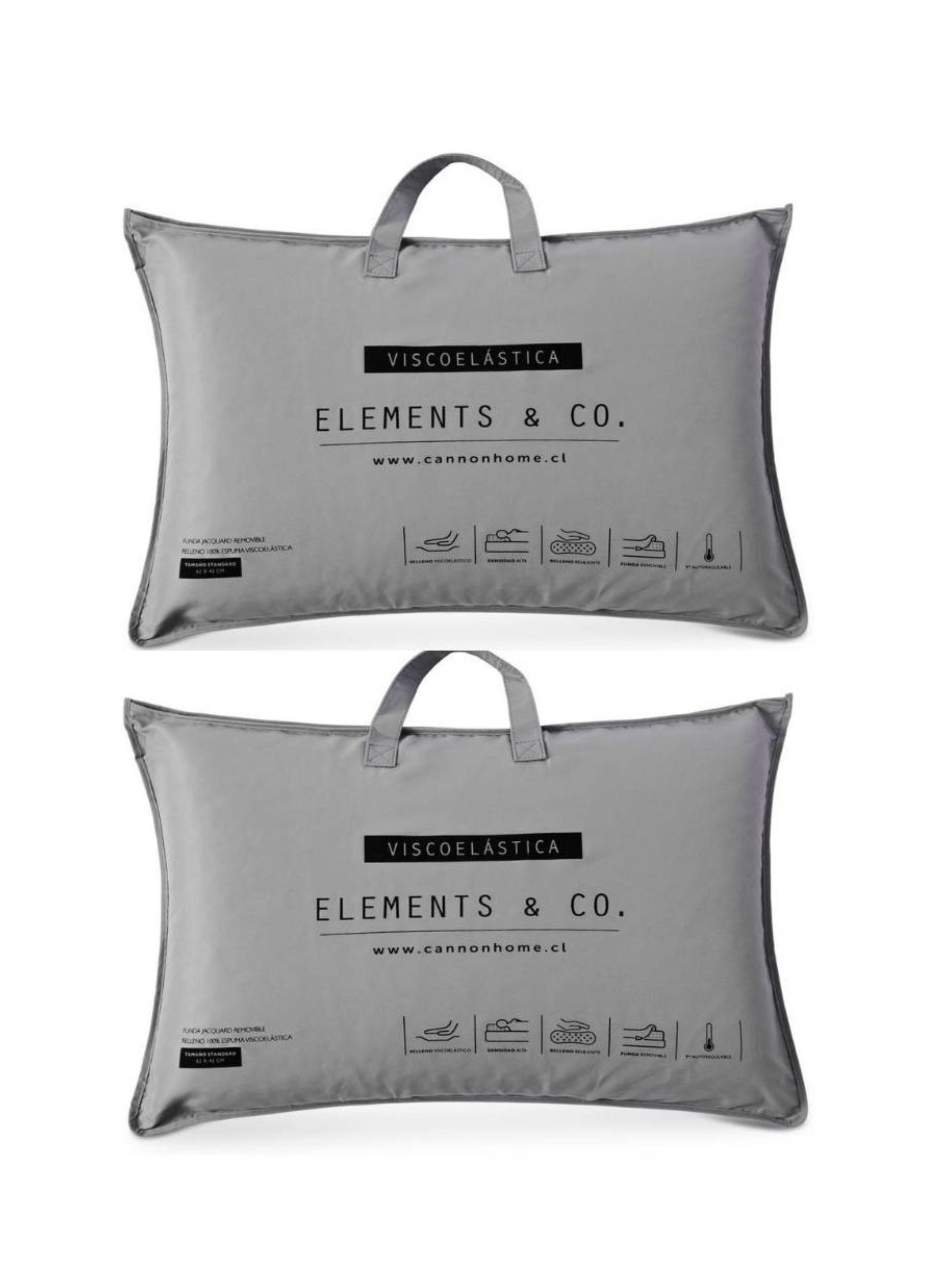 Set 2 Almohadas Viscoelastica Element Tech By Cannon 62x42cm-0