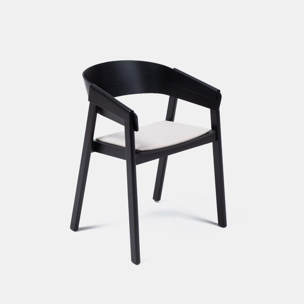 SILLA COMEDOR PRISMA NEGRA TELA ARENA-1