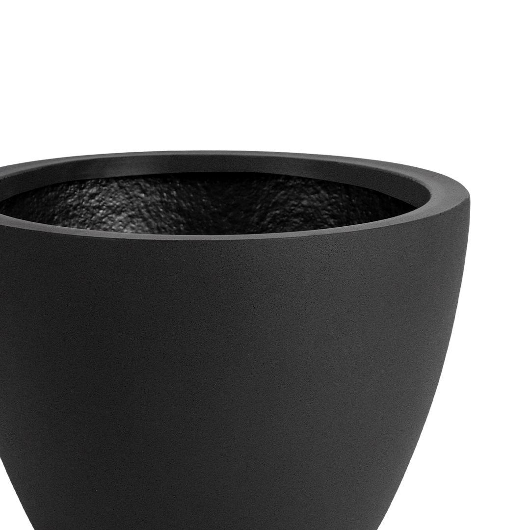 MACETERO CONE BAJO 28 NEGRO C/PLATO-3