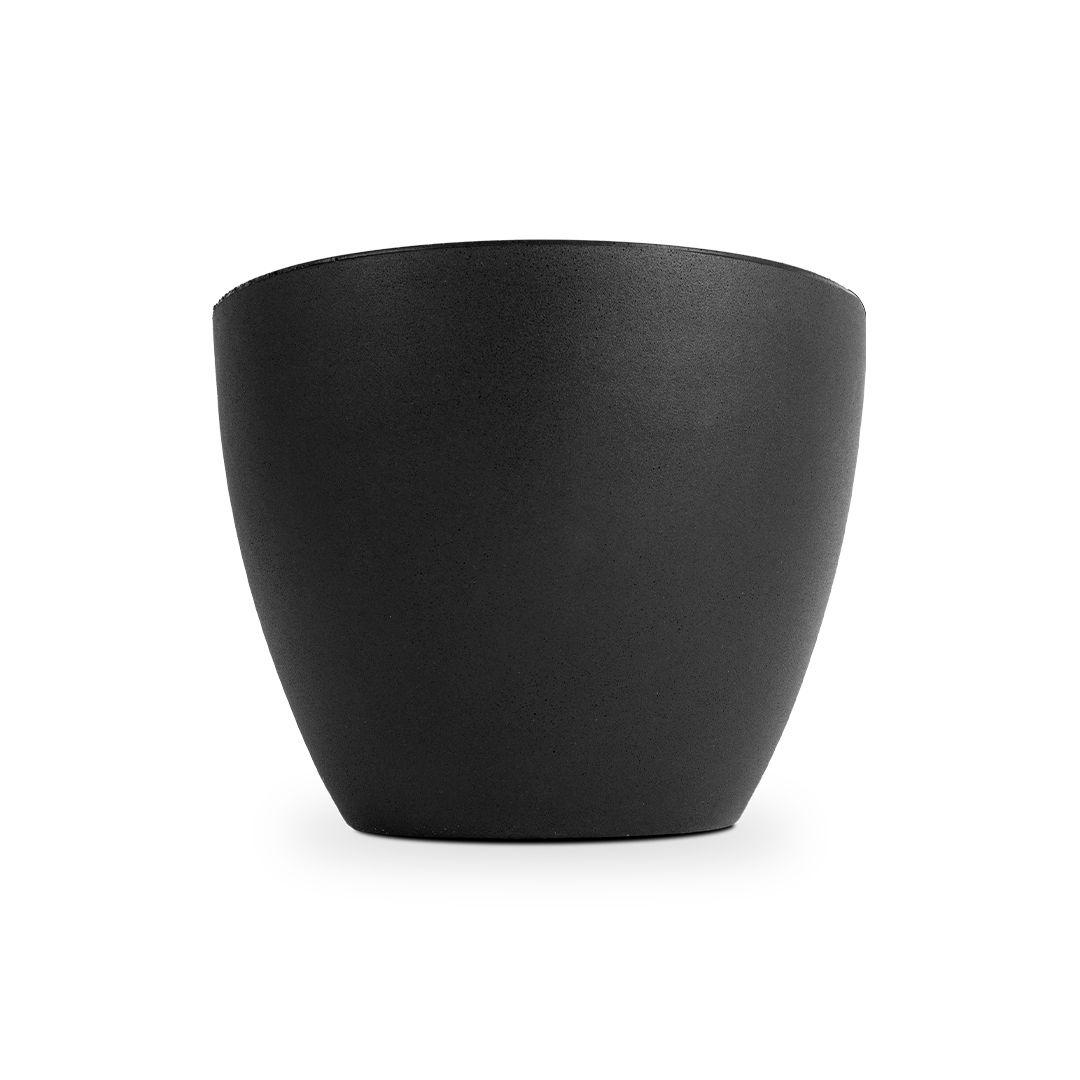 MACETERO CONE BAJO 36 NEGRO C/PLATO-2