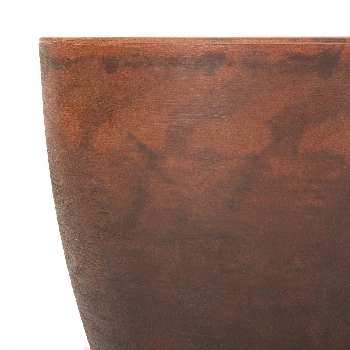 MACETERO MALTA REDONDO ANTIQUE ROJIZO M-3