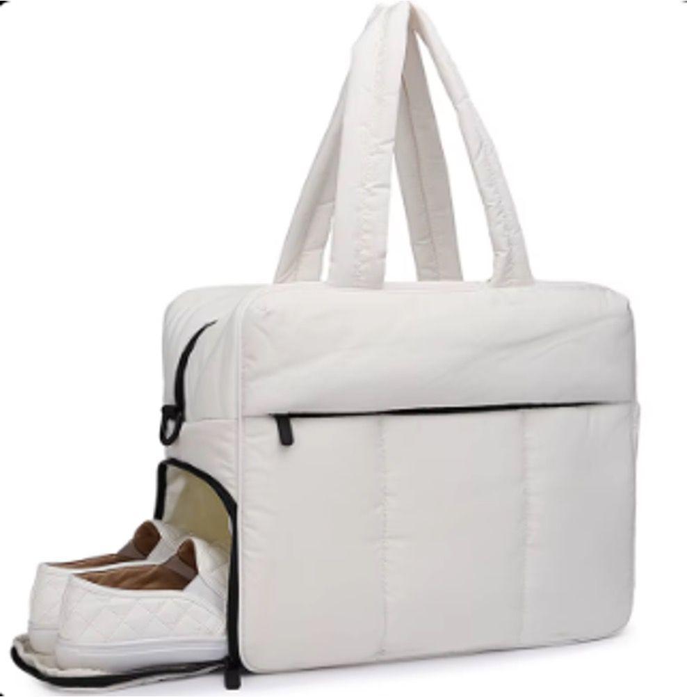 Bolso de Lona Acolchado Con Compartimento Para Zapatos-1
