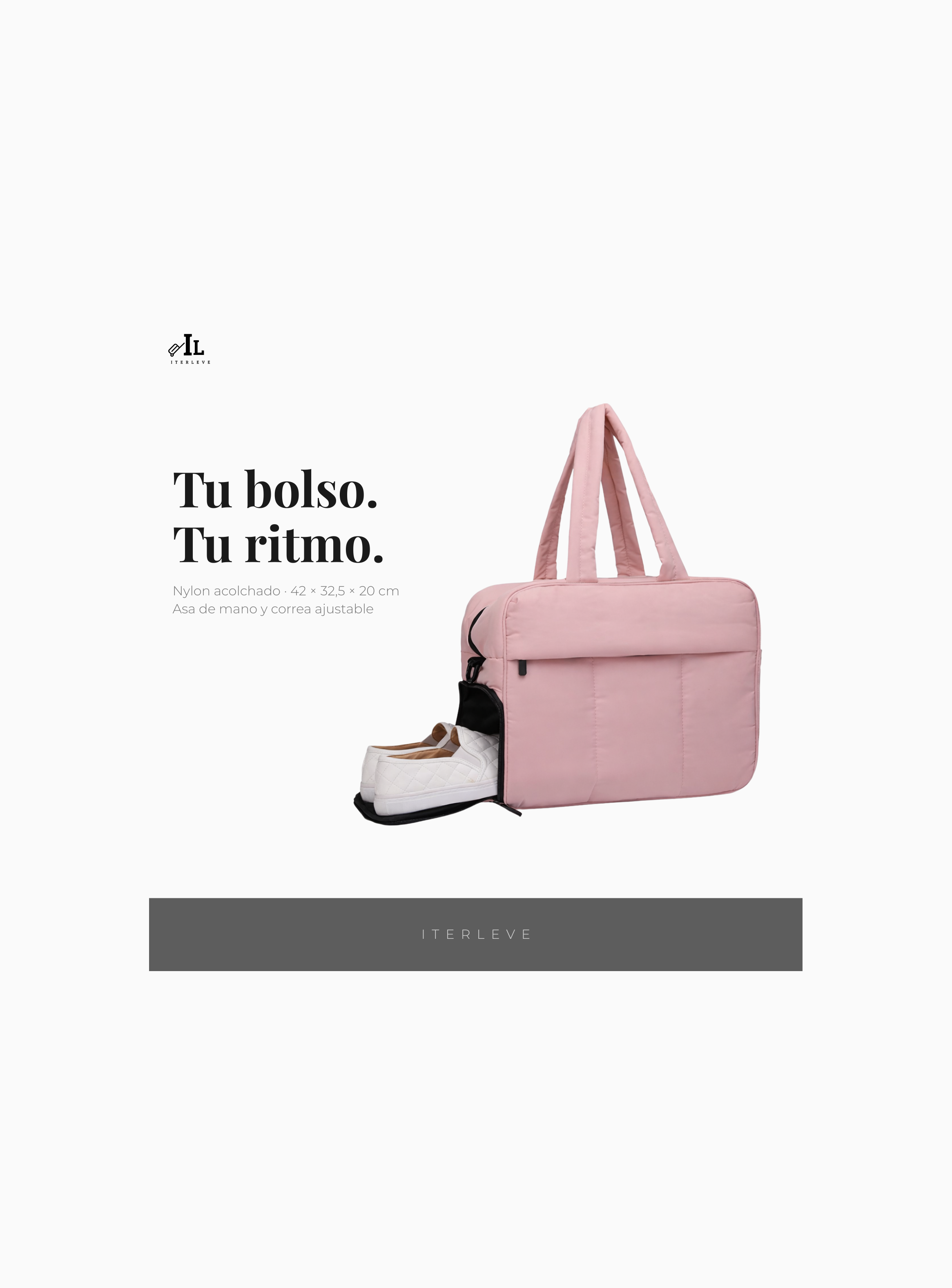 Bolso de Lona Acolchado Con Compartimento Para Zapatos-1