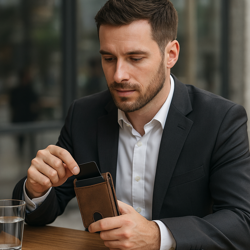 Billetera Tarjetero Cuero Bloqueo Rfid Bifold +Caja Regalo -6