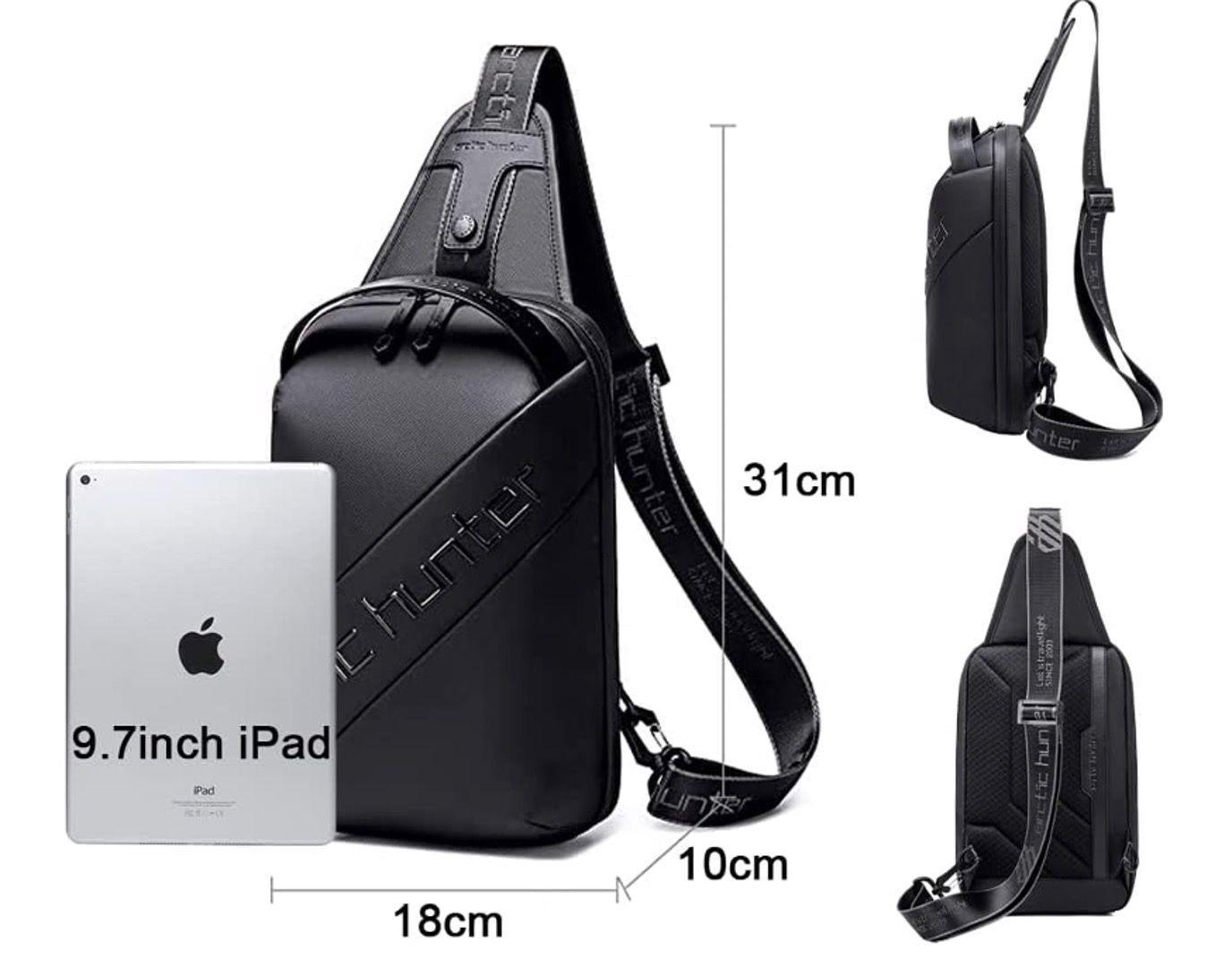Mochila Negra Cruzada Bandolera Arctic Hunter Viajeros-2