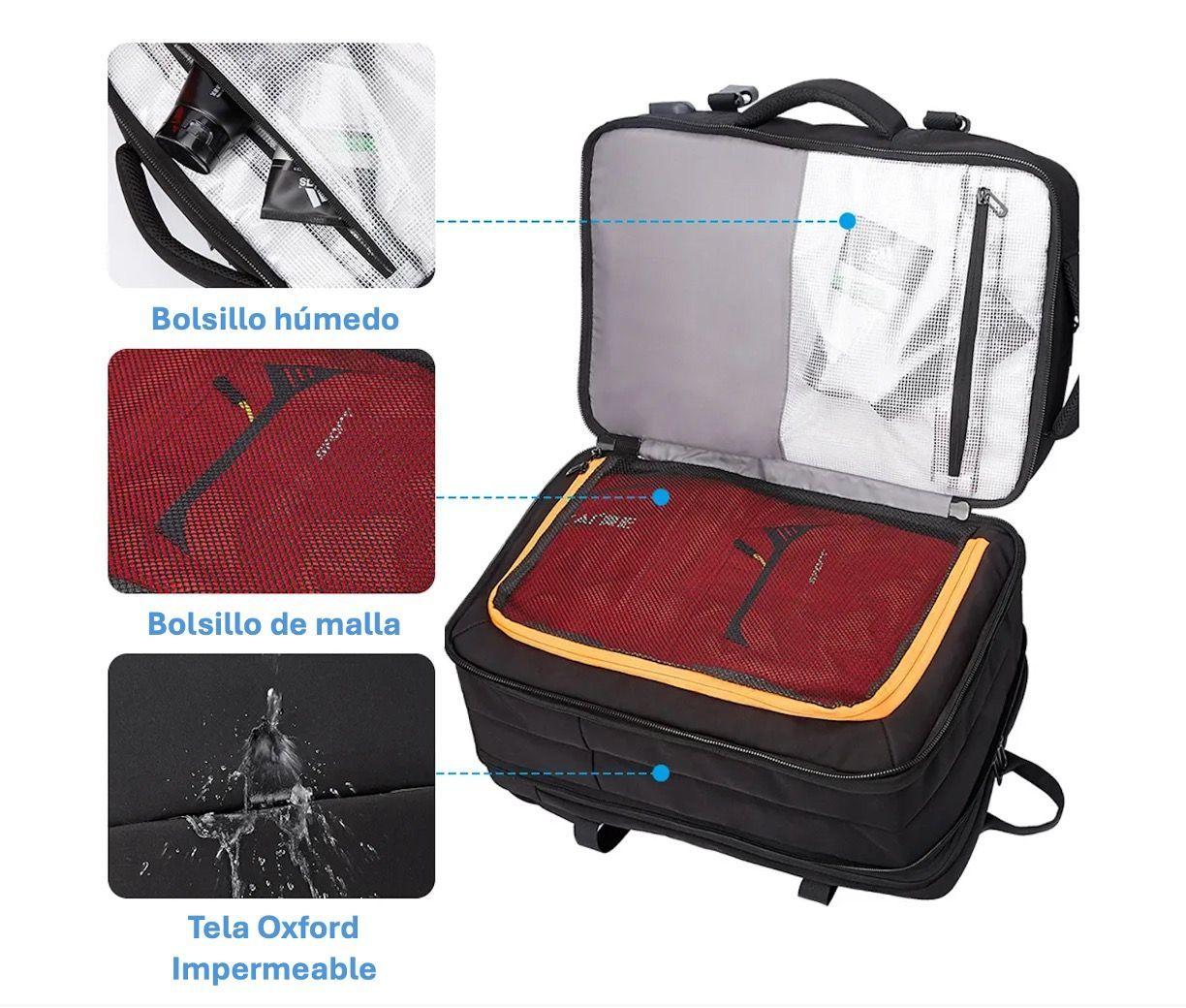 Mochila Viral Avión USB Expandible de 22 a 37L Viajeros -4