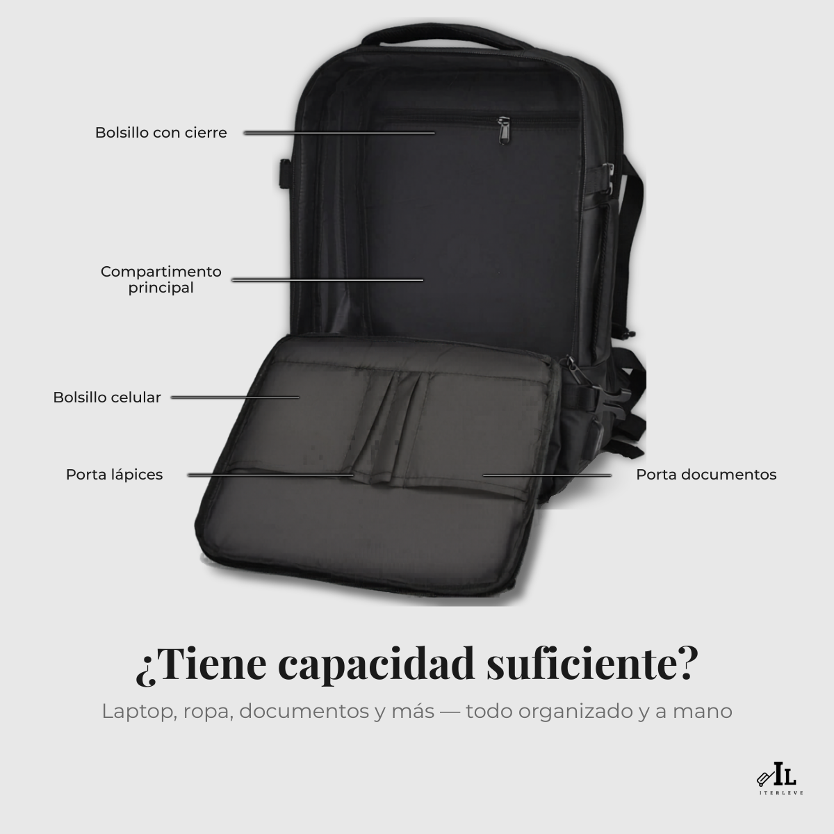 Mochila Viaje En Cabina Para Laptop Carry On Expandible-4