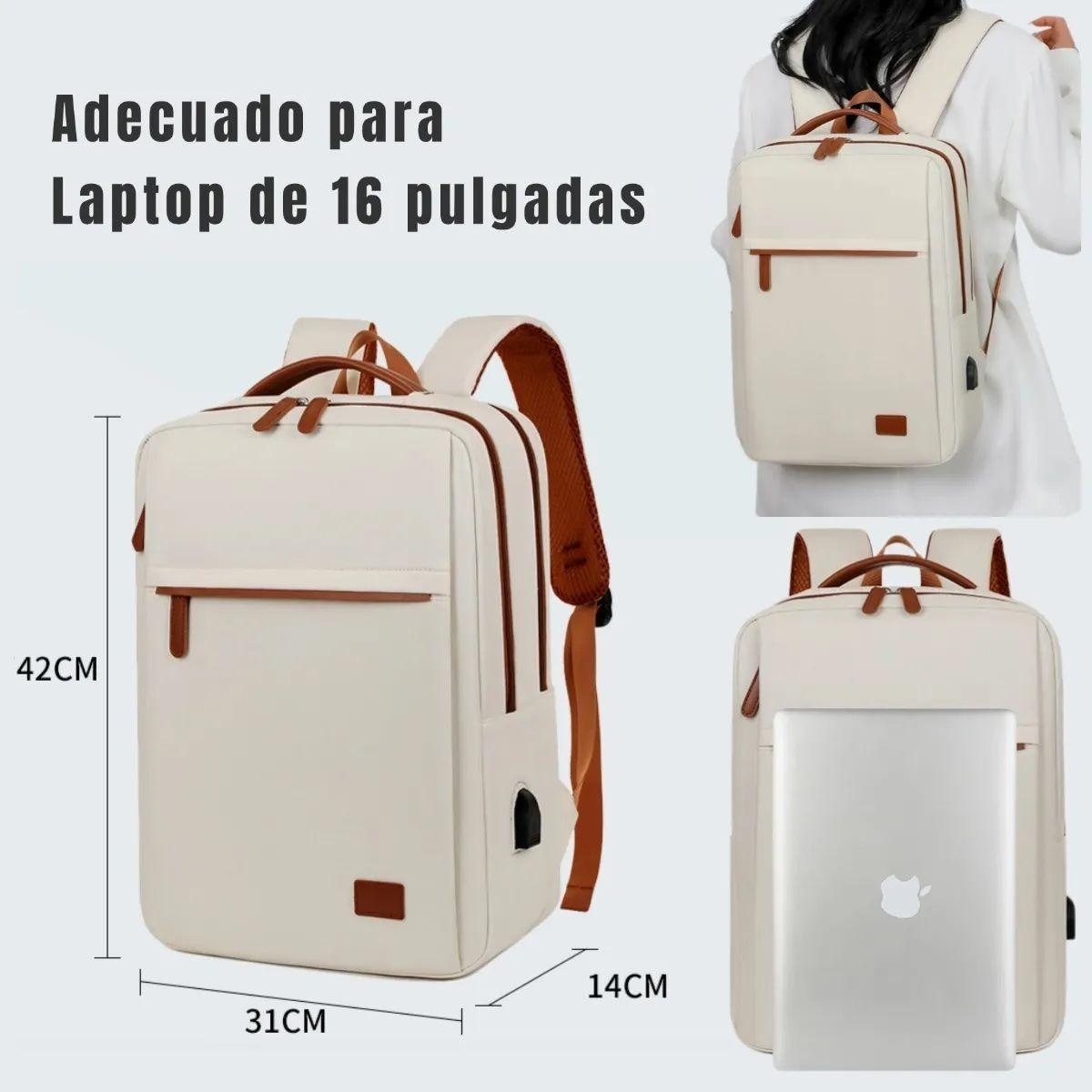Mochila Laptop Mujer USB Viajes-5