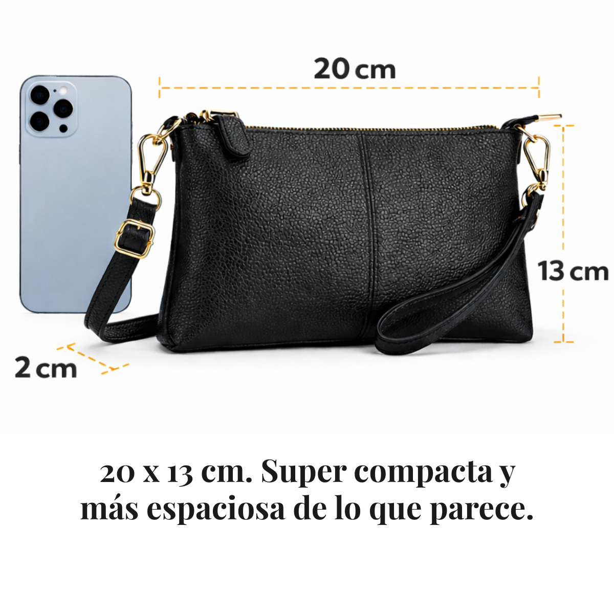 Cartera Bandolera para Mujer de Cuero Peque a Rectangular-4