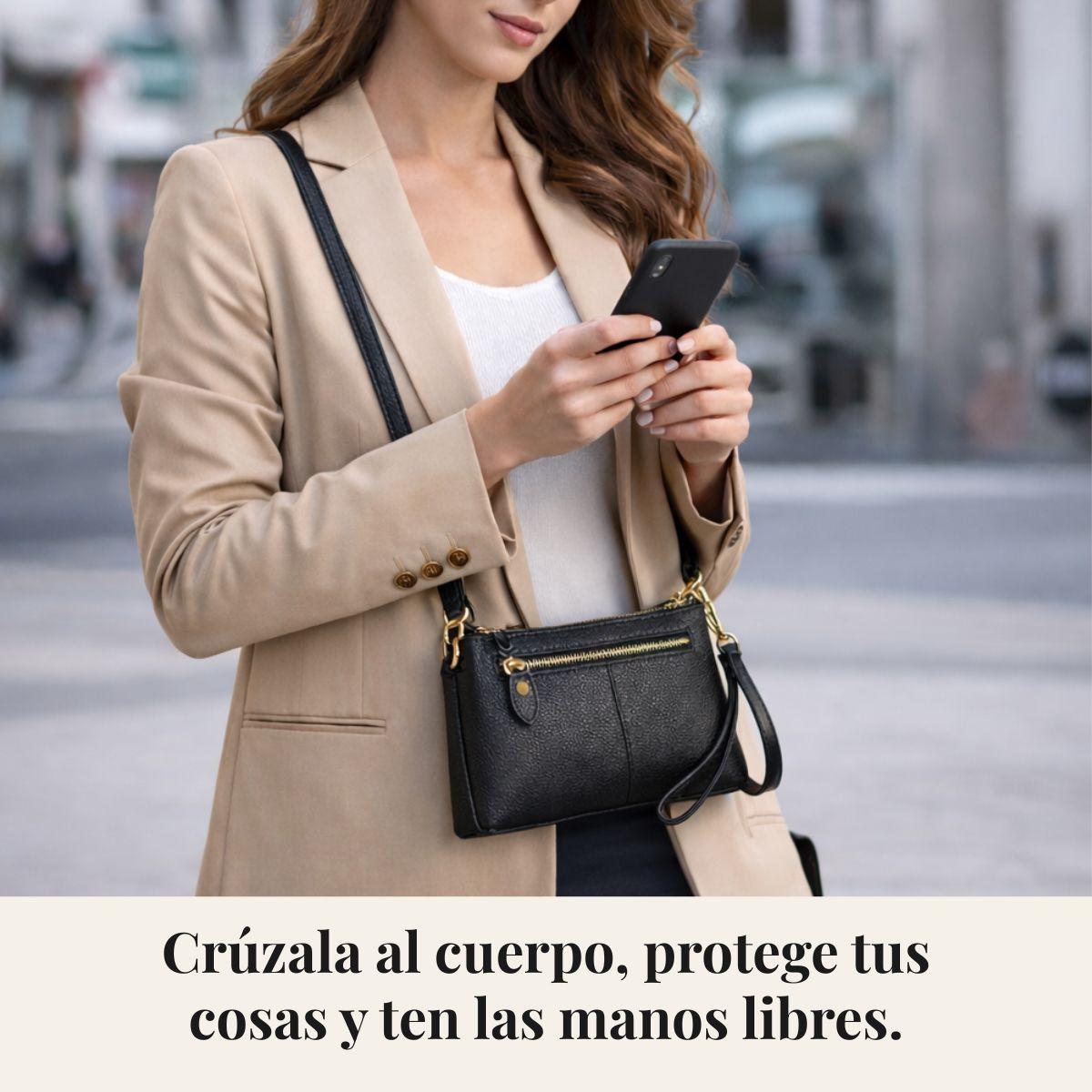 Cartera Bandolera para Mujer de Cuero Peque a Rectangular-6