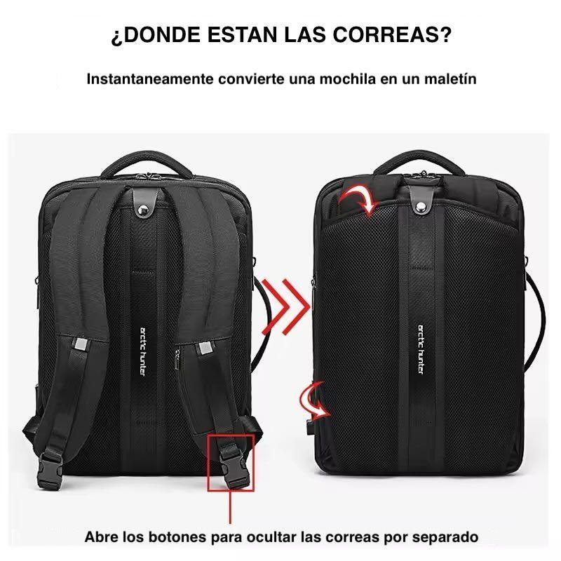 Mochila Viral Expandible USB Arctic Hunter 32L Viajeros Cabina Avión-7