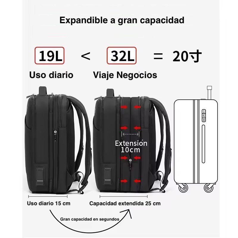 Mochila Viral Expandible USB Arctic Hunter 32L Viajeros Cabina Avión-6