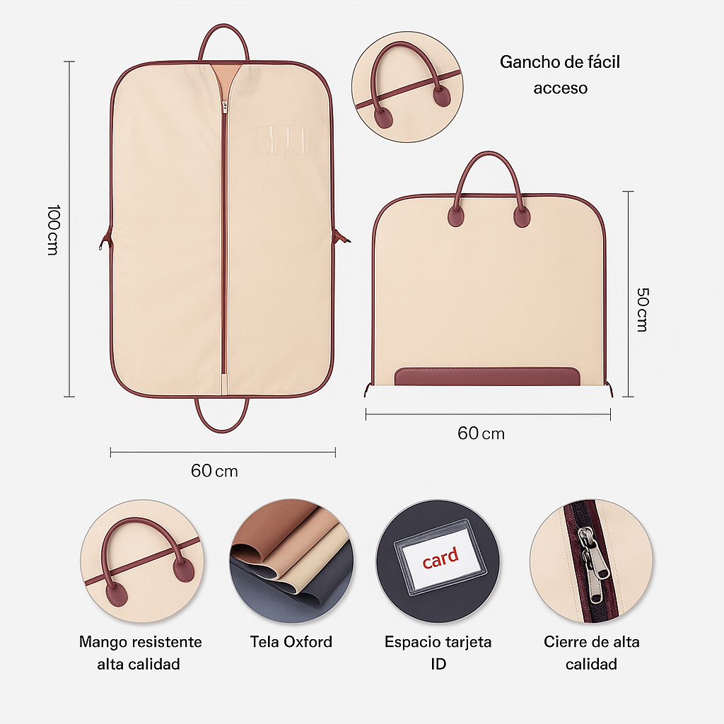 Bolsa Portatraje Oxford Impermeable Plegable 100x60 Cm-4