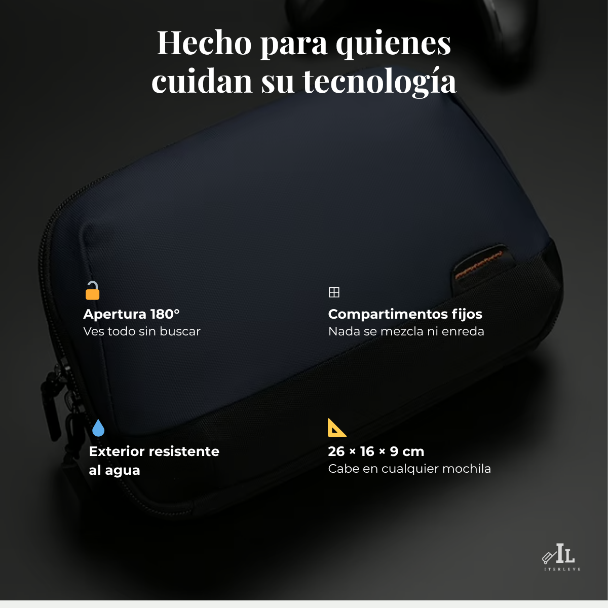 Estuche Organizador Bolso Porta Cables Para Viajes Capacidad-6