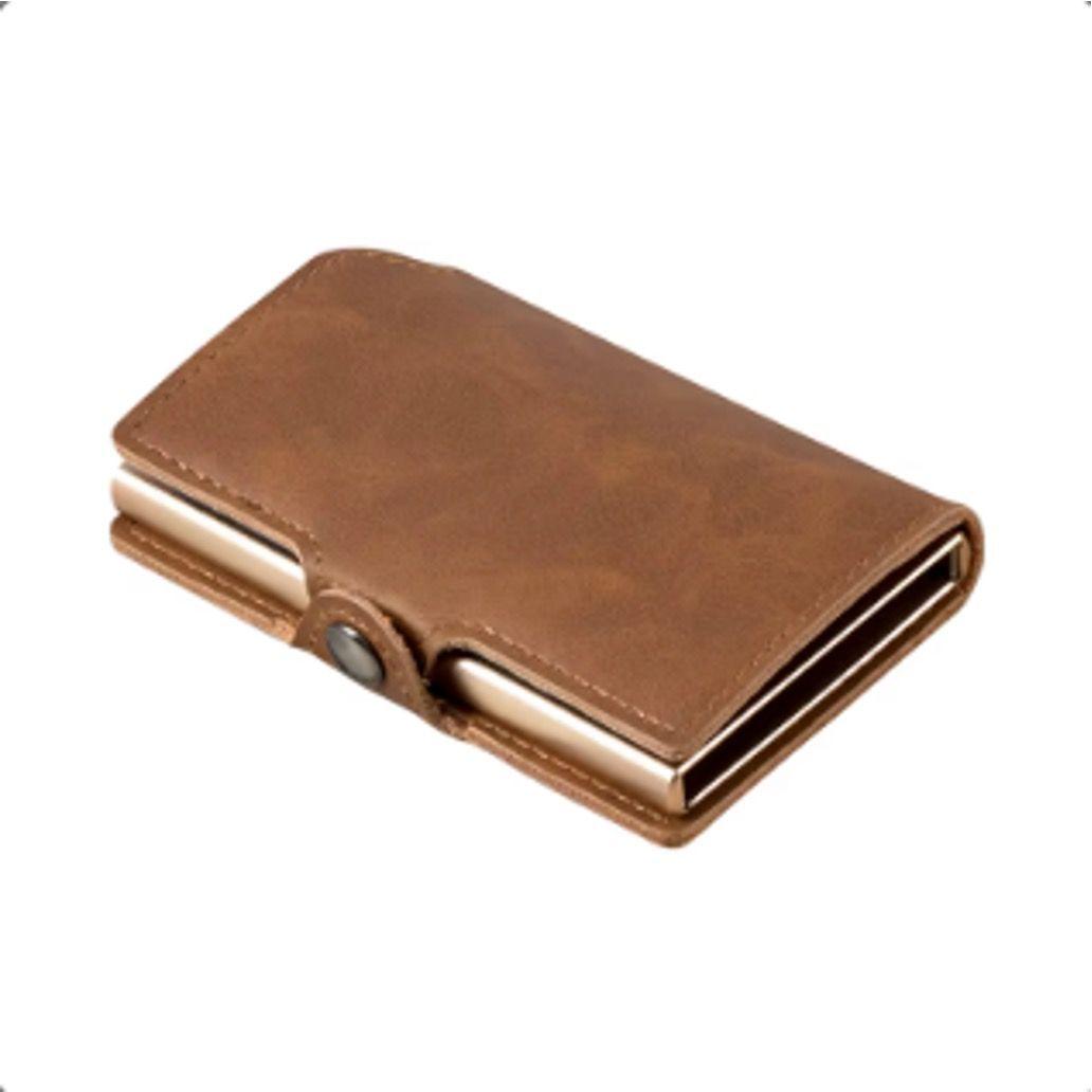 Billetera Tarjetas Hombre Compacta Protección RFID y Pop Up-0