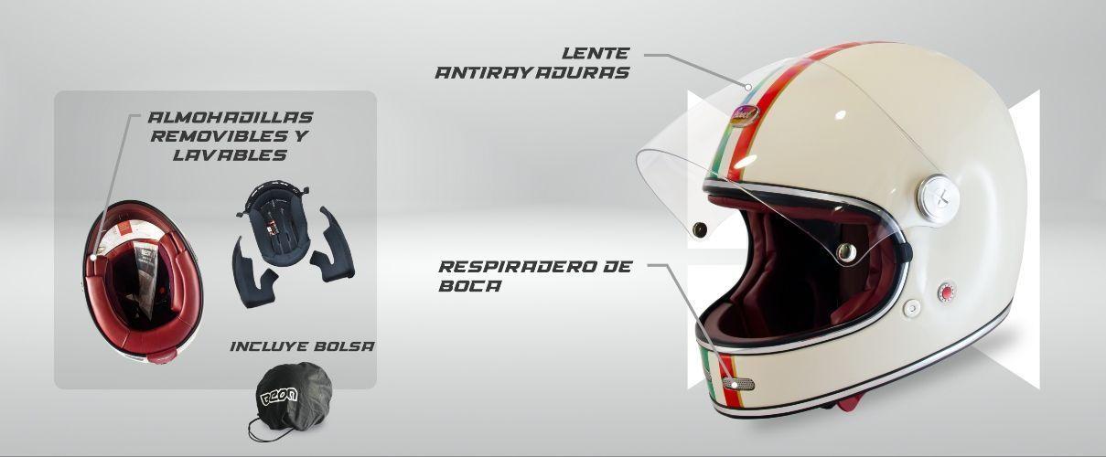CASCO MOTO BAROCK BLANCO BEON-5