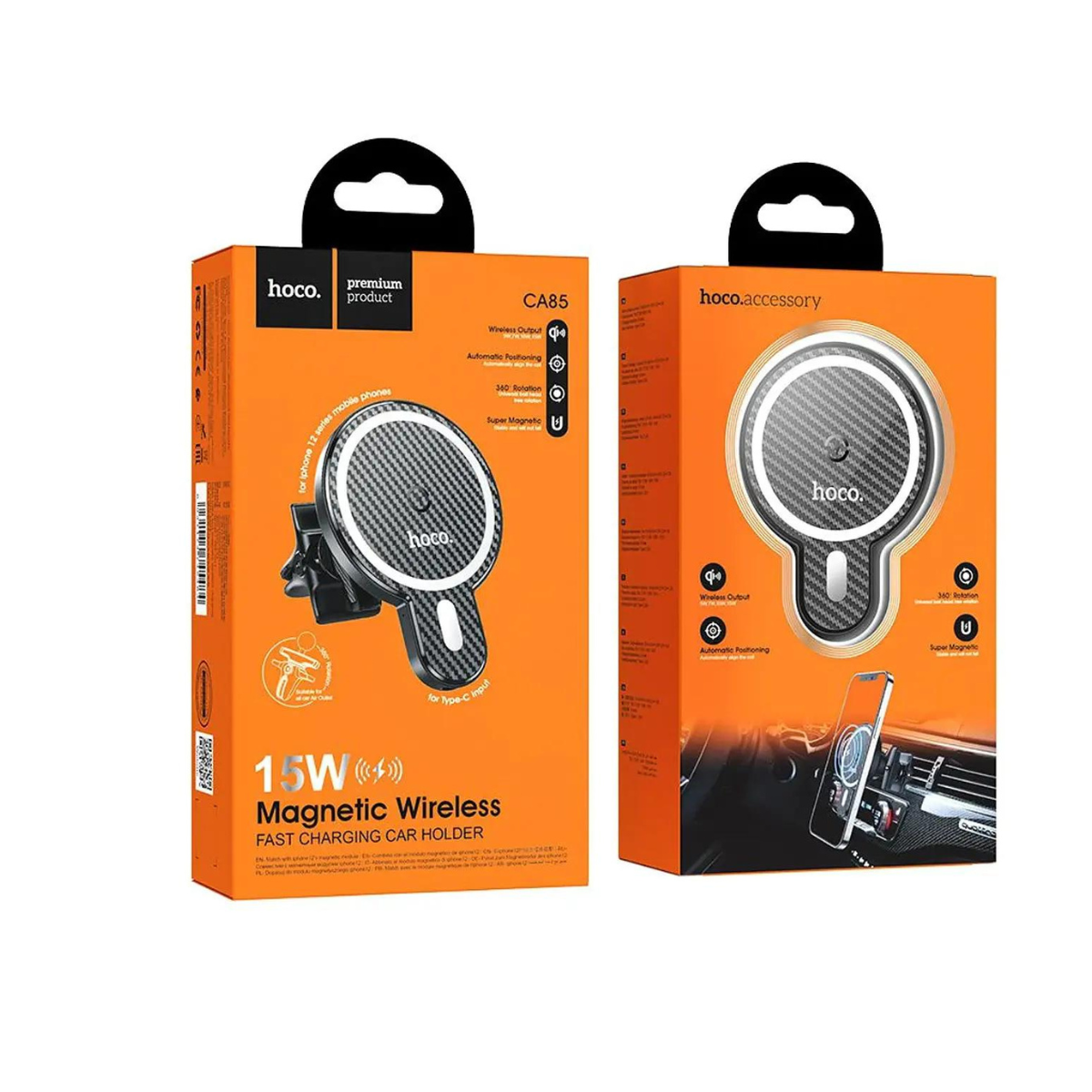 Soporte Celular con carga Magnetica Negro-4