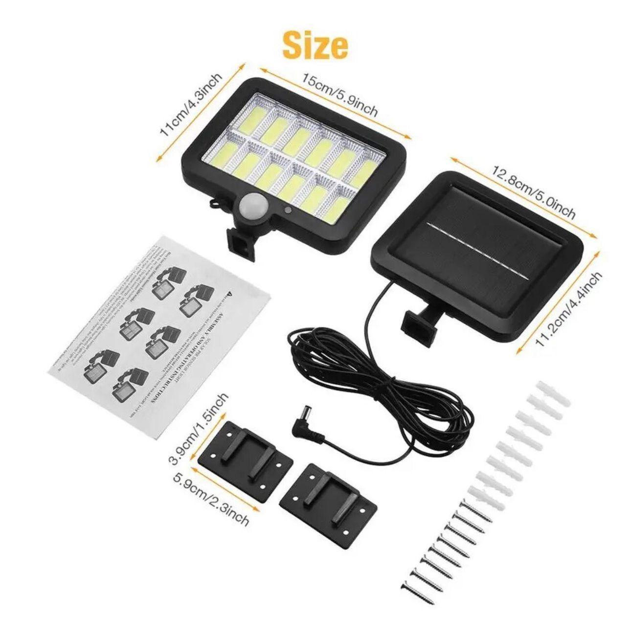 Lámpara Solar Exterior De Pared De 120 Cob Con Sensor-2