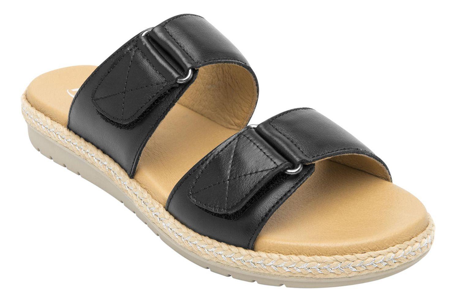 Sandalia Mujer Cuero Peonia Negro Flexi-1